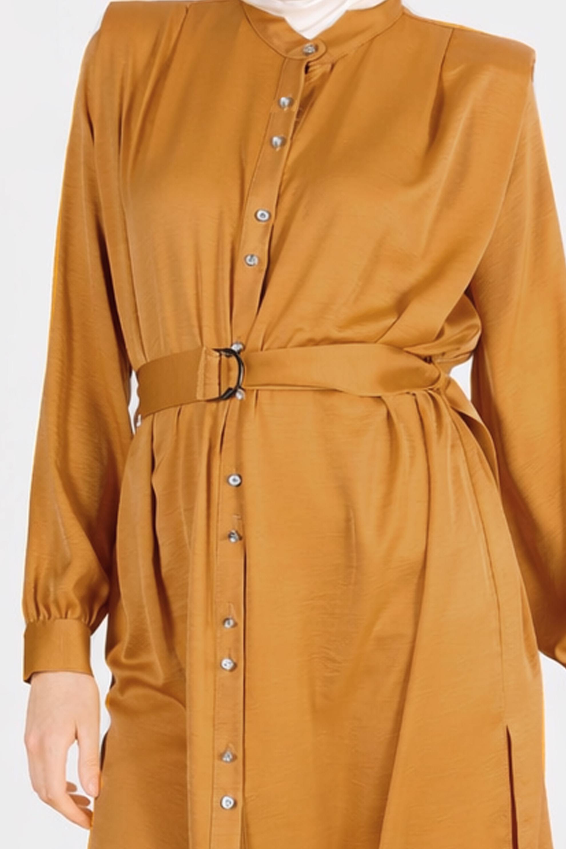 Hijab clothing YELLOW PADDED SATIN TUNIC 42523 