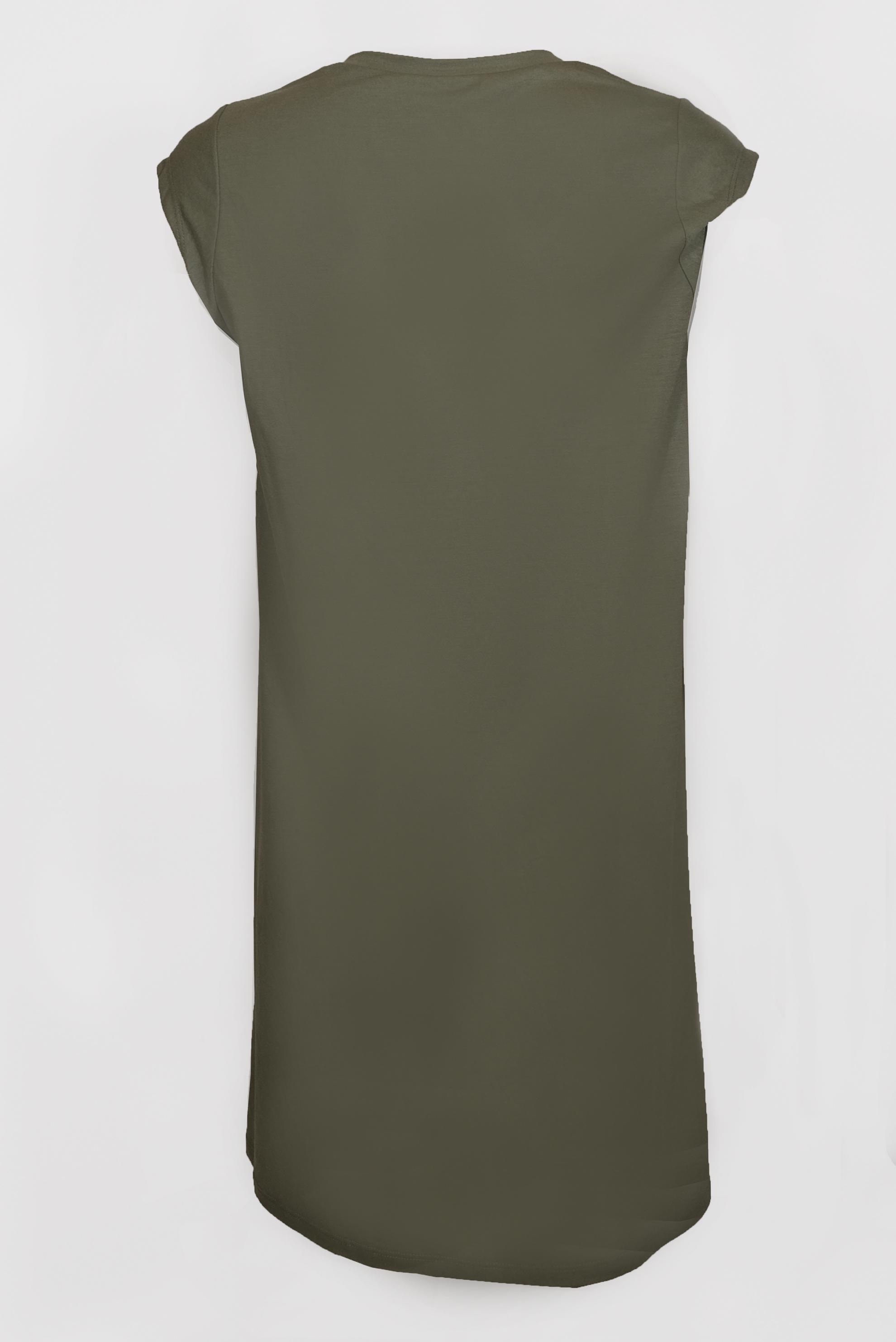 Tesettür giyim HAKİ BASIC SIFIR KOL TUNİK 42558 