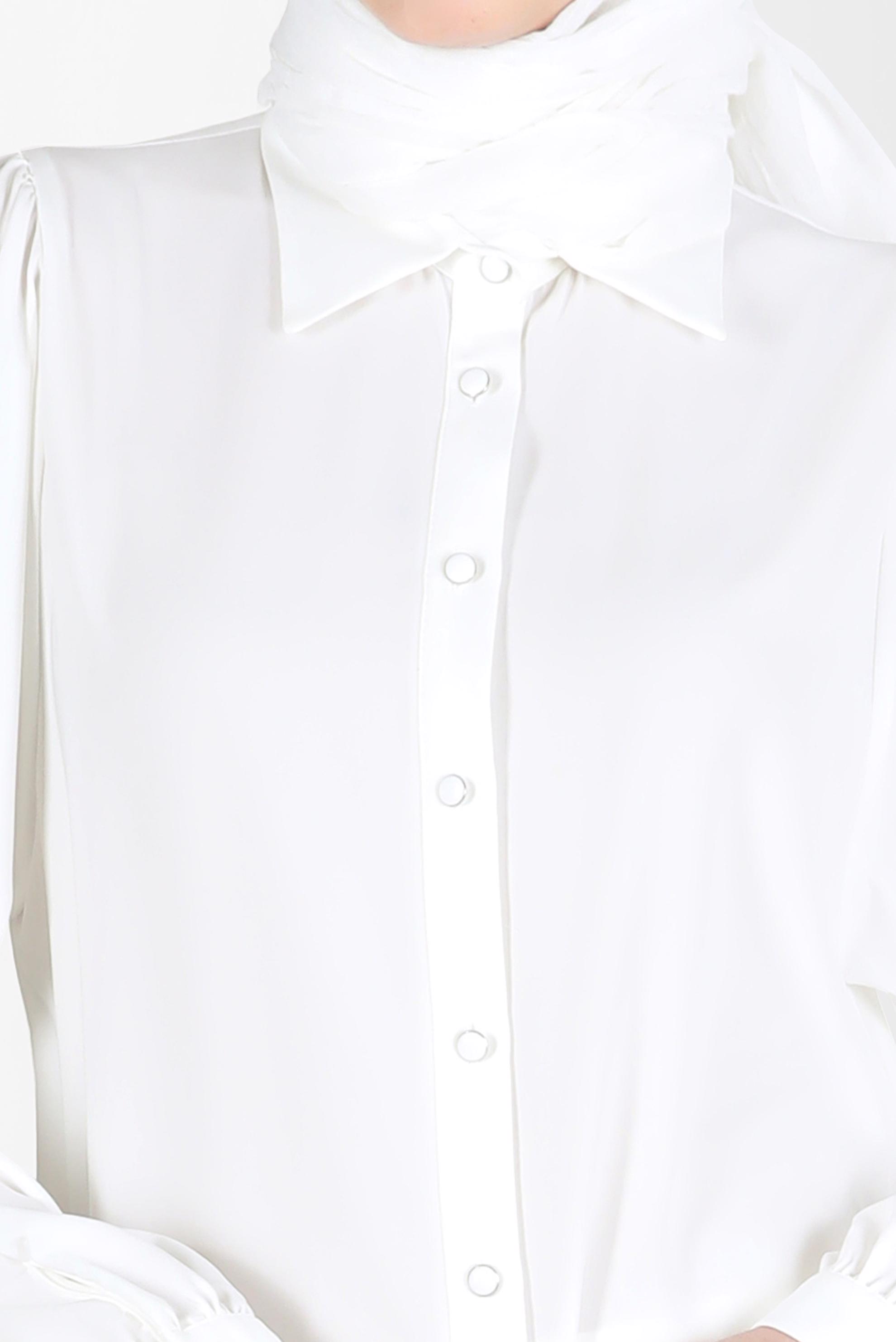 Tesettür giyim BEYAZ BOYDAN DÜĞMELİ ERKEK YAKA TUNİK 42563 