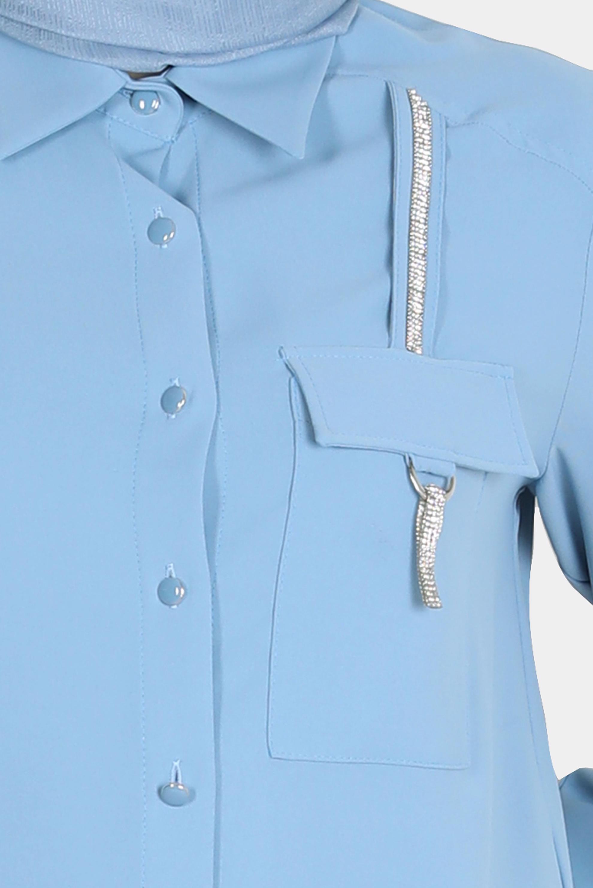 Tesettür giyim MAVİ TAŞ DETAYLI CEPLİ TUNİK 42576-1 