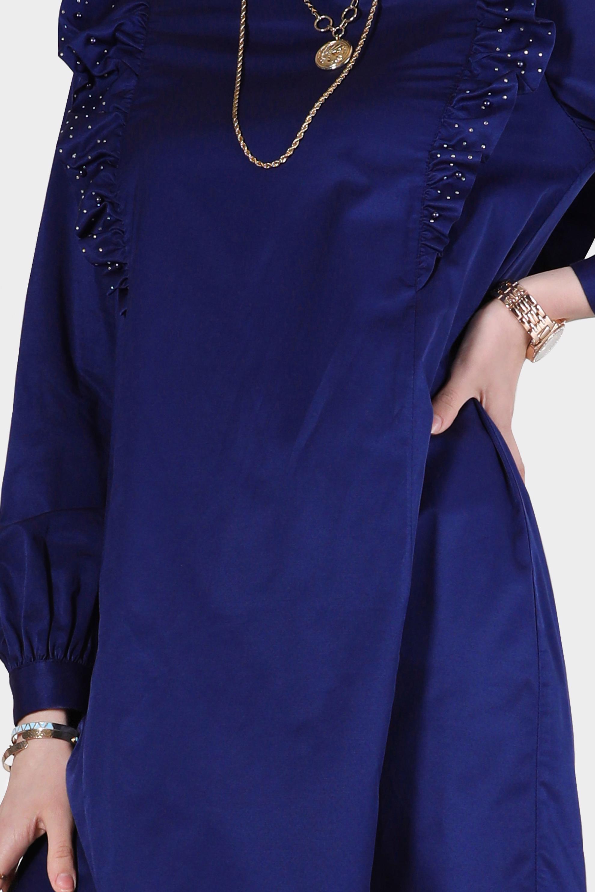 Tesettür giyim LACİVERT FIRFIRLI TUNİK 42603