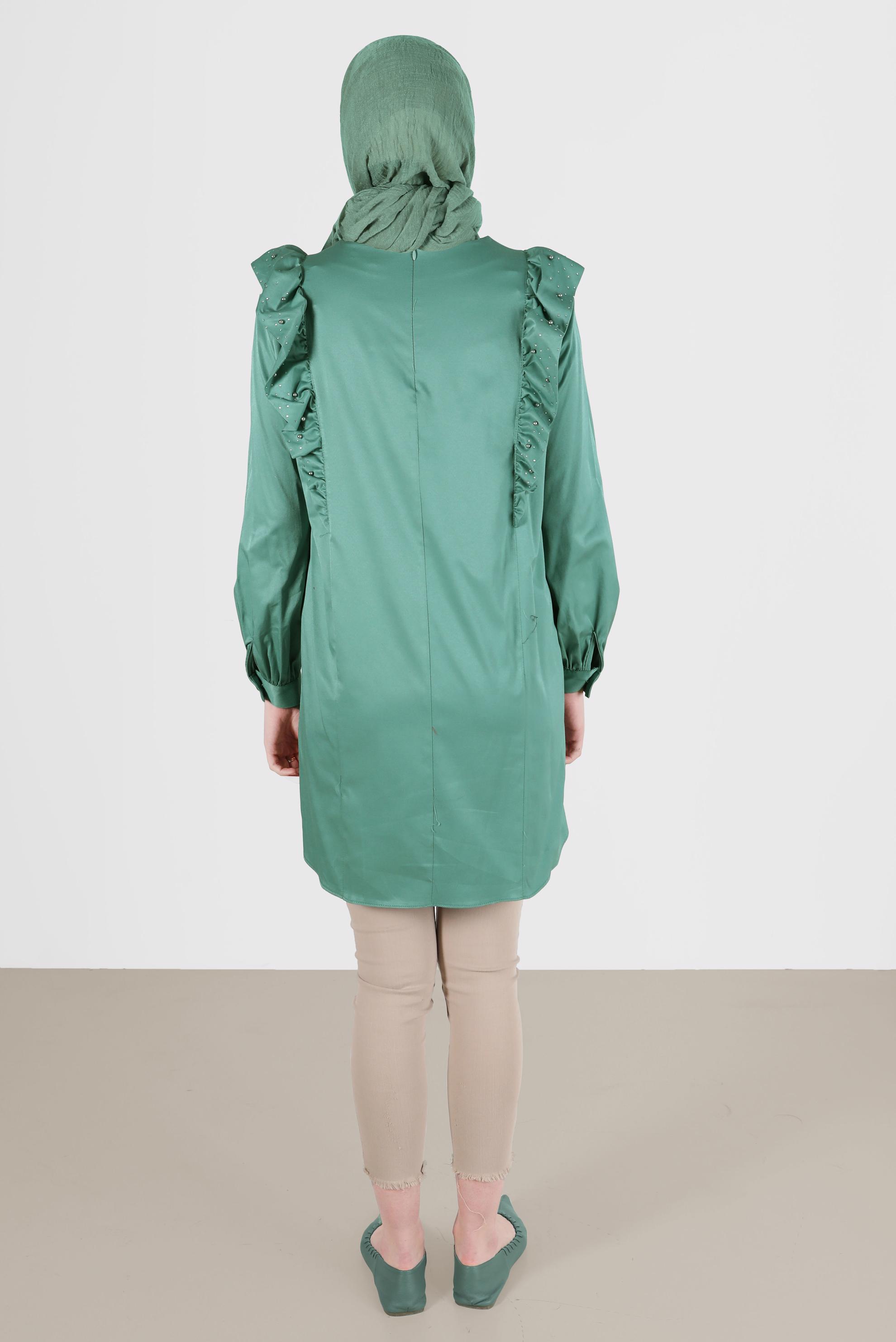 Tesettür giyim MAVİ FIRFIRLI TUNİK 42603