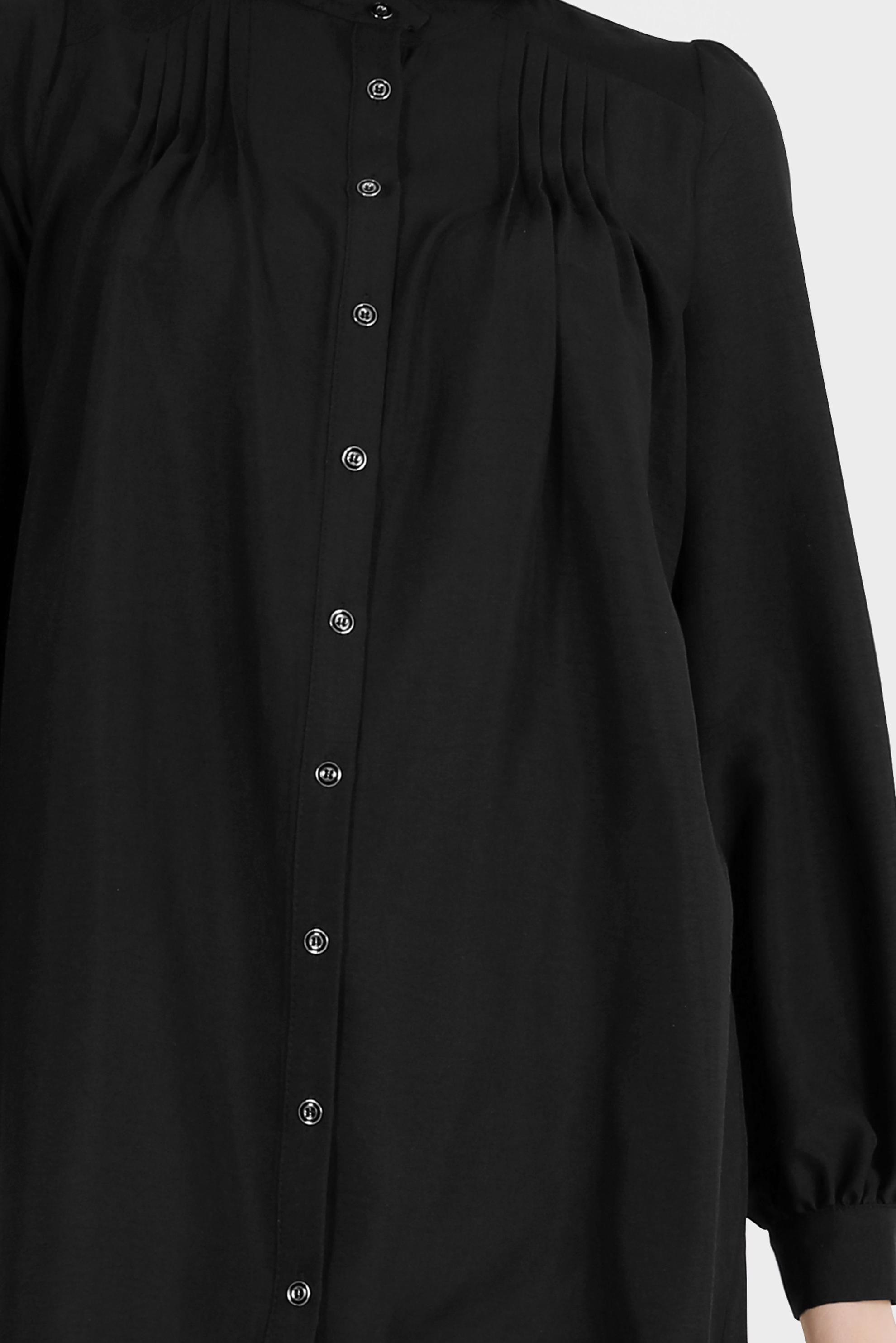 Tesettür giyim SİYAH NERVÜR DETAYLI BOYDAN DÜĞMELİ TUNİK 42616 