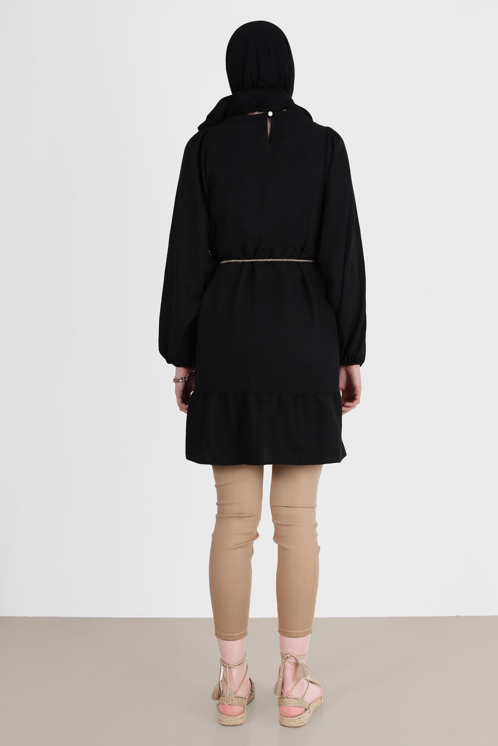 Tesettür giyim SİYAH BALON KOL TUNİK 42637 