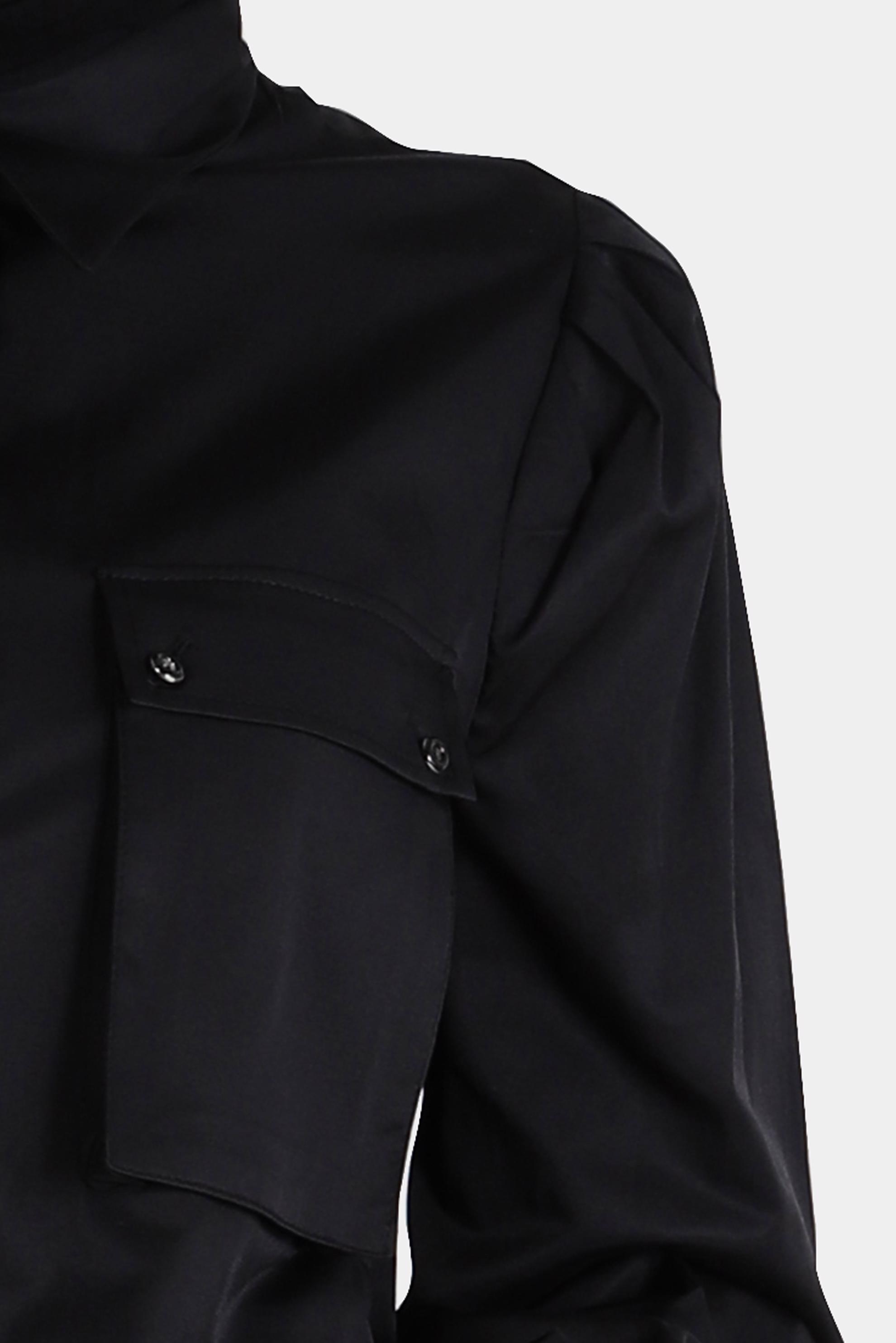 Tesettür giyim SİYAH BOYDAN DÜĞMELİ CEPLİ TUNİK 42639 