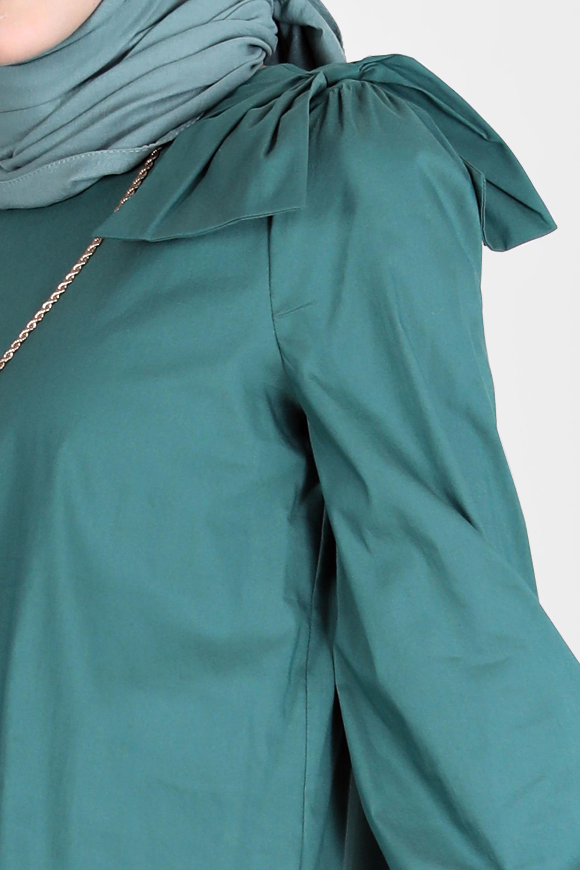 Tesettür giyim YEŞİL FİYONK DETAYLI TUNİK 42663 