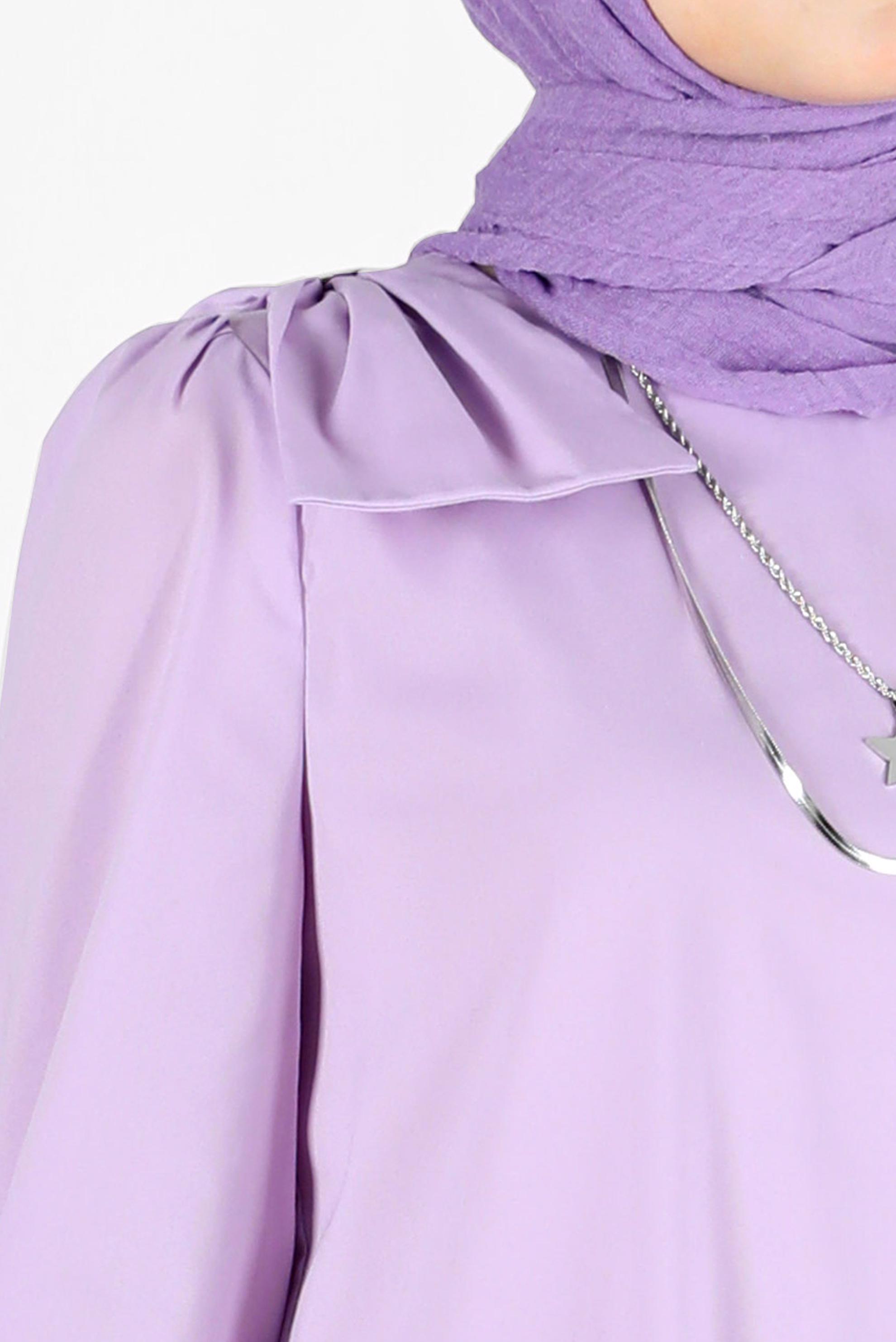 Tesettür giyim MOR FİYONK DETAYLI TUNİK 42663 