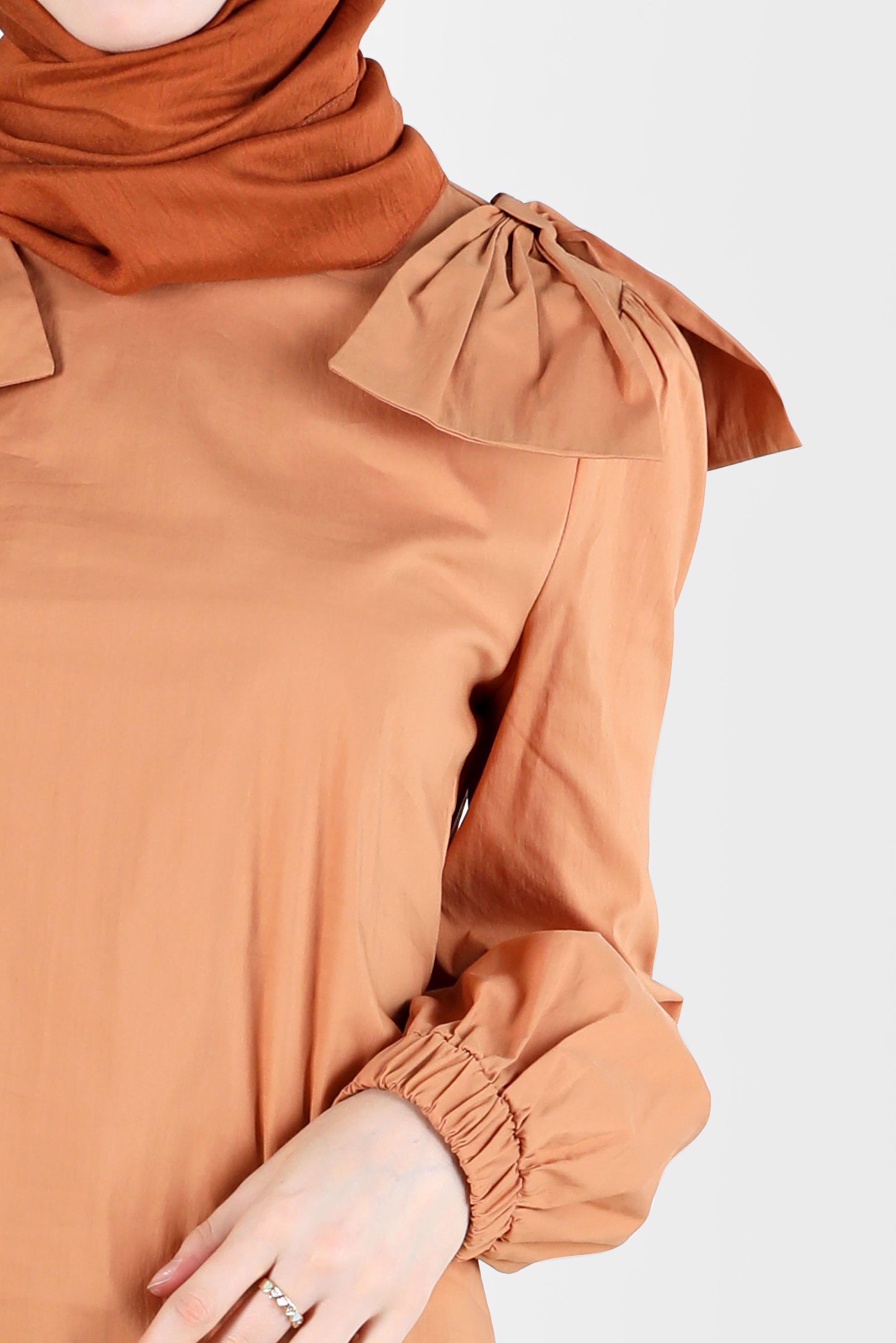 Tesettür giyim SARI FİYONK DETAYLI TUNİK 42663 