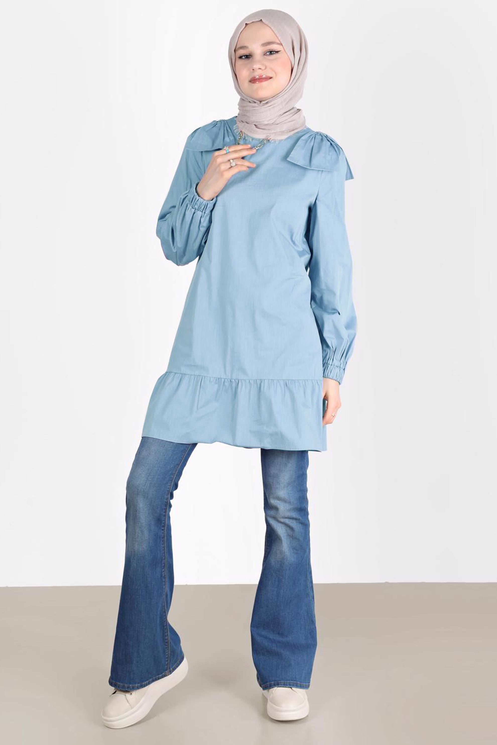 Vêtements hijab BEIGE TUNIQUE DÉTAIL NOEUD 42663