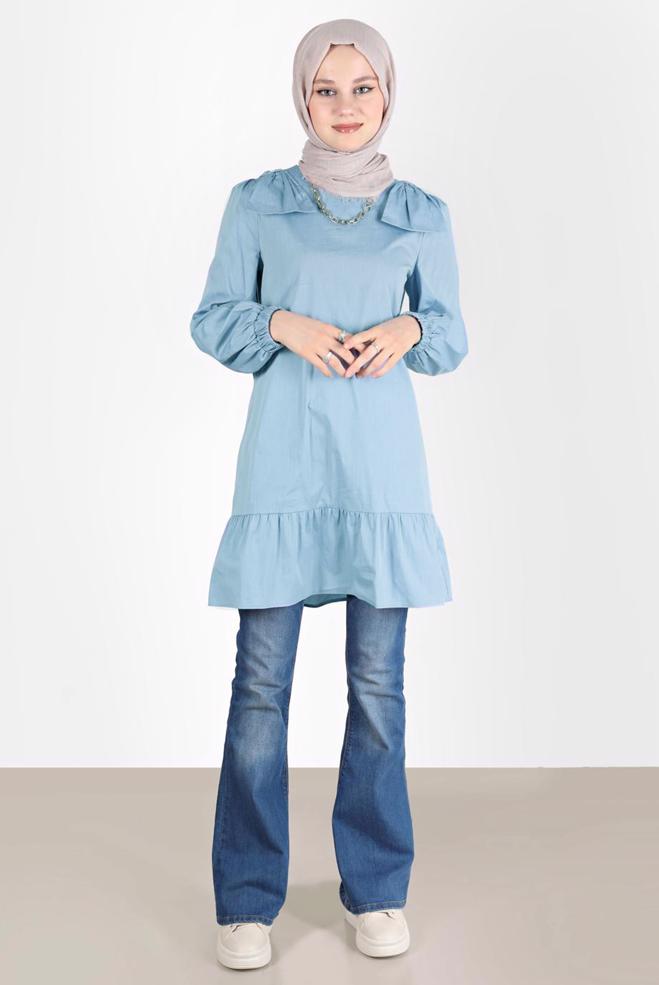 Vêtements hijab BEIGE 42663 NEW VALERİ TUNİK 36/42 TEK38 - ALVİNA