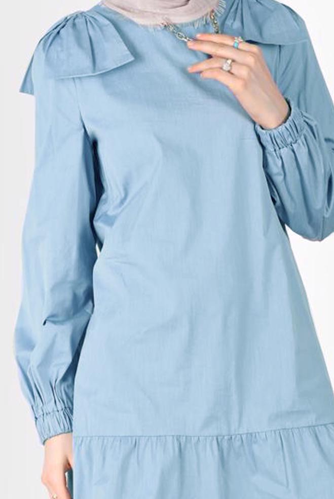 Vêtements hijab BEIGE 42663 NEW VALERİ TUNİK 36/42 TEK38 - ALVİNA