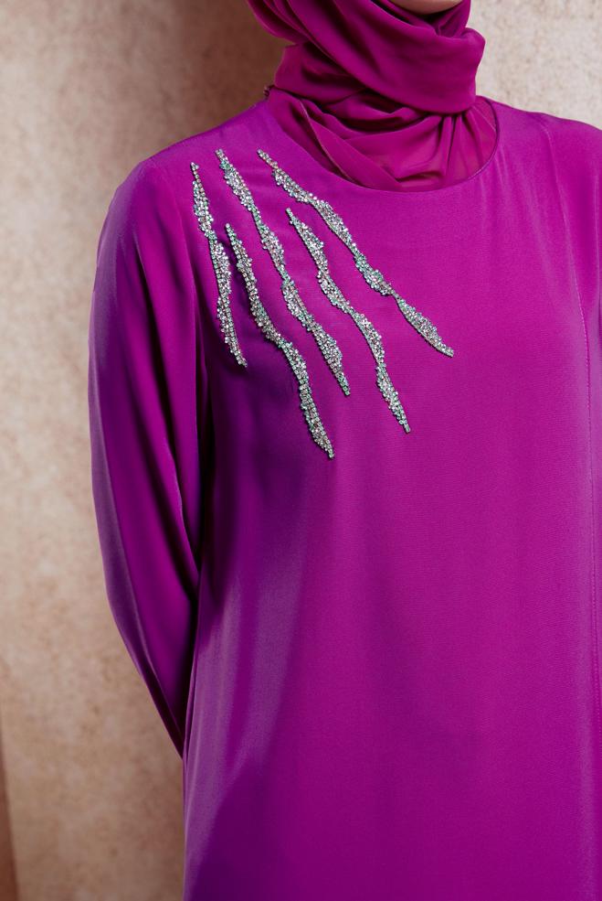 Vêtements hijab FUCHSIA TUNIQUE MODESTE DÉTAILLÉE GEM 42701 - ALVİNA