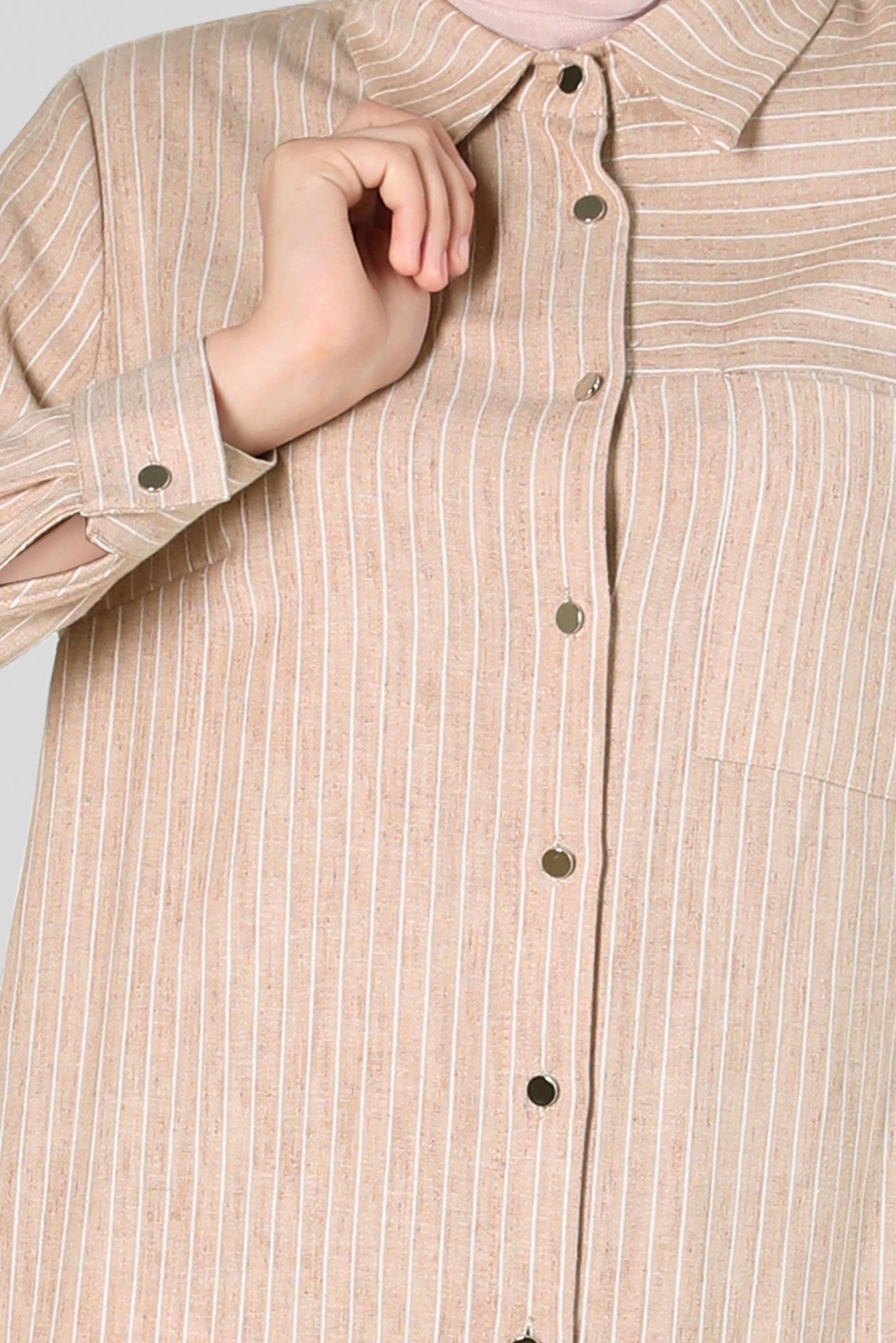 Tesettür giyim VİZON 42703 12034 TUNİK 38/46 TEK40