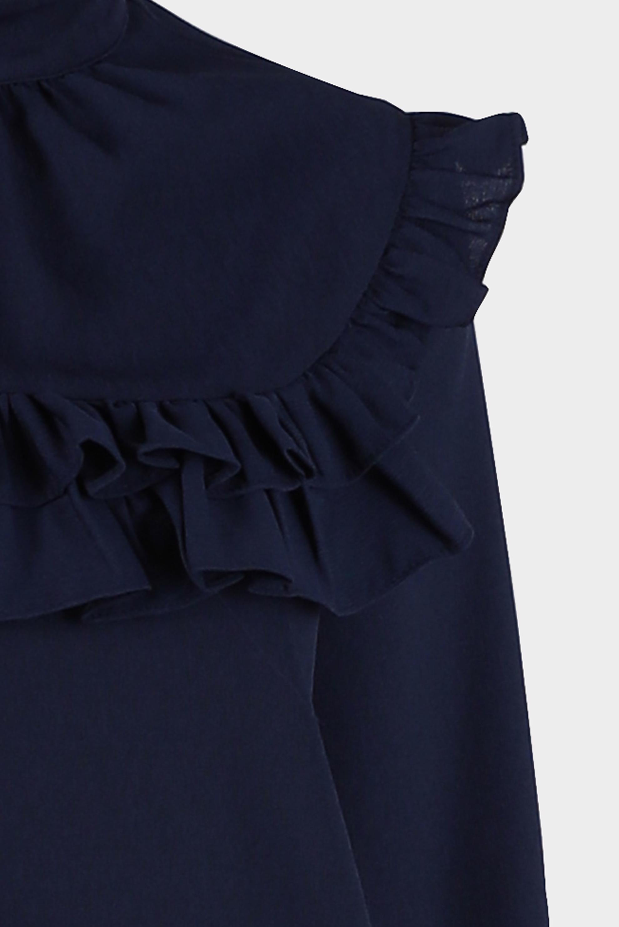 Tesettür giyim LACİVERT MANŞETLERİ BAĞLAMALI FIRFIRLI TUNİK 42718 