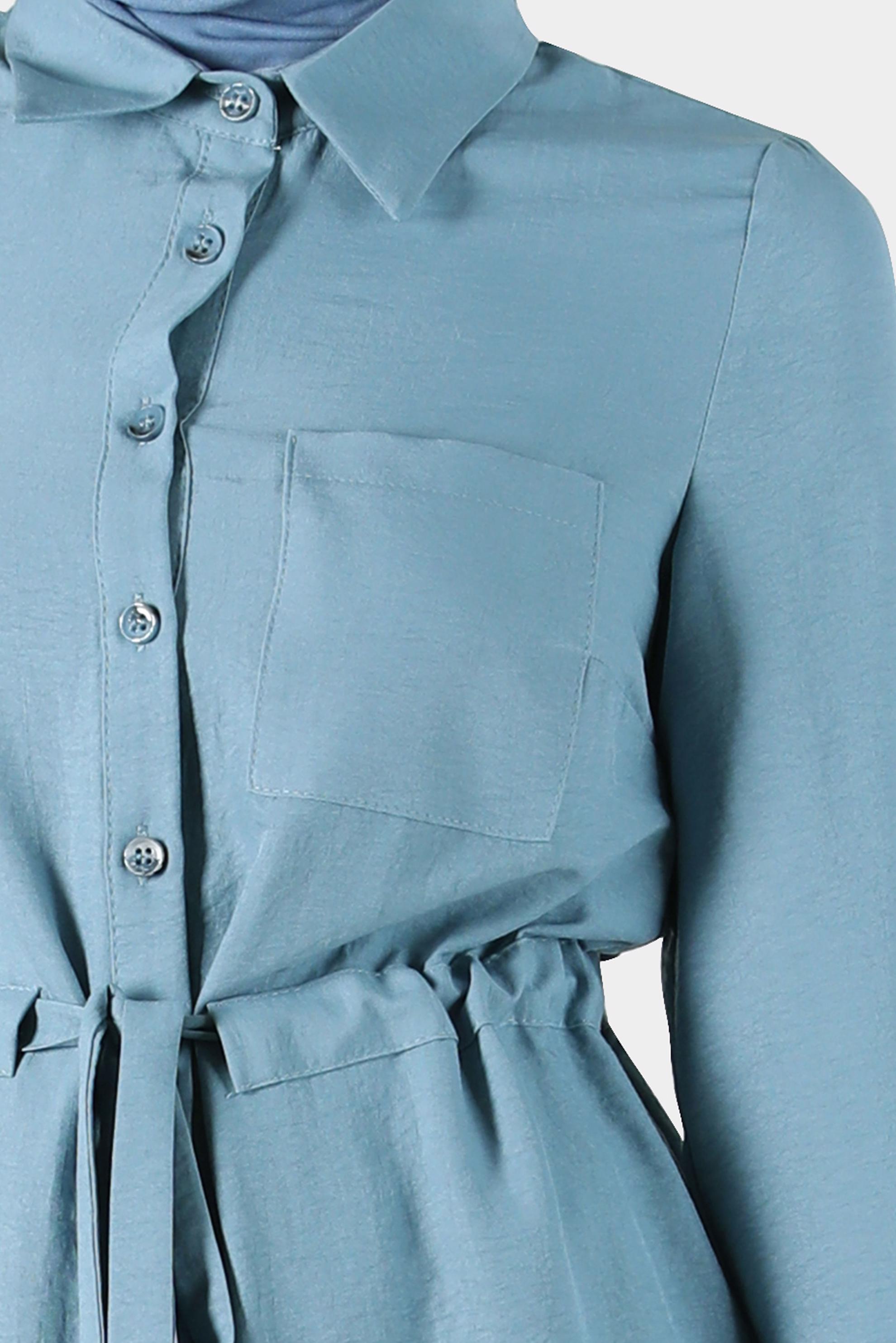 Hijab clothing BLUE SMOCKING WAIST TUNIC 42734