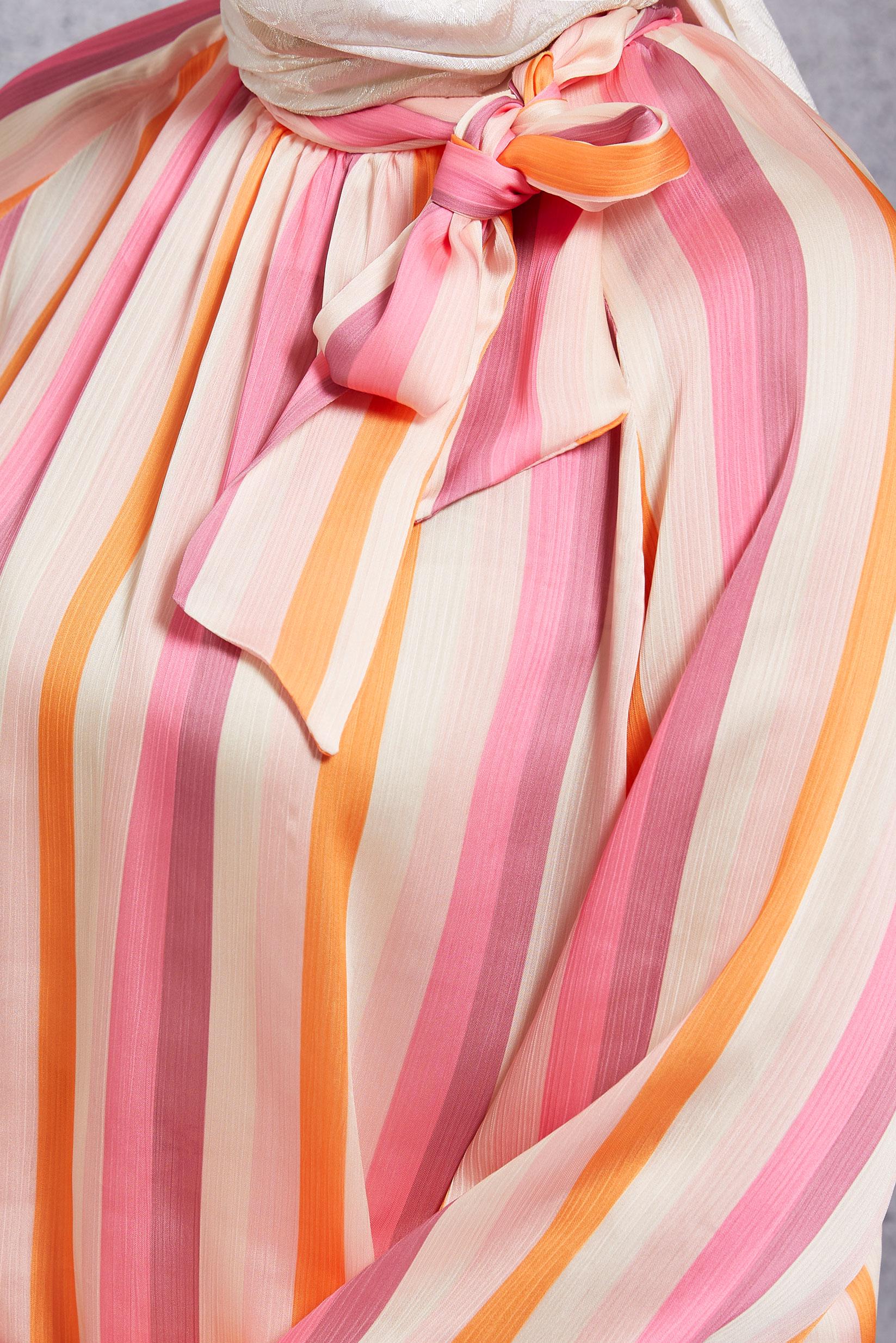 Tesettür giyim FUŞYA ÇİZGİLİ TUNİK 42736-2