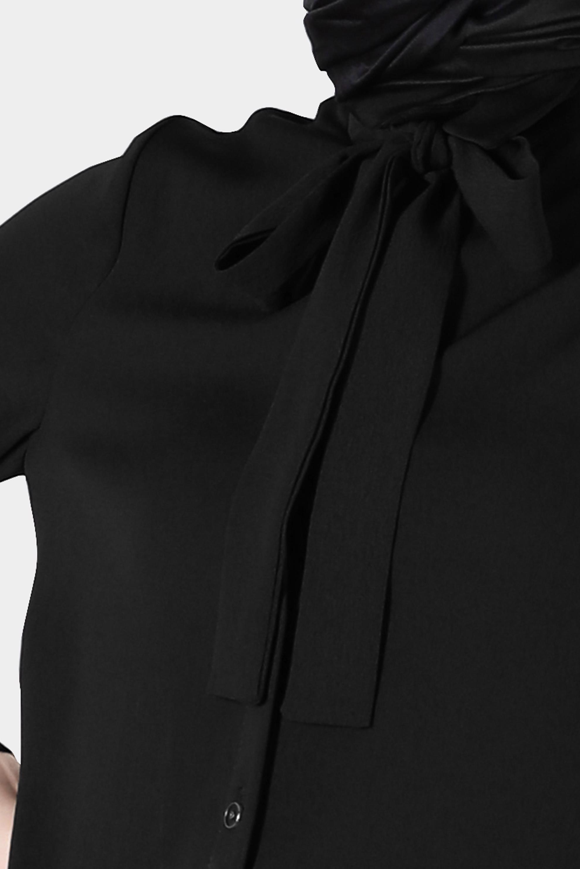 Tesettür giyim SİYAH BOYUNDAN BAĞLAMALI DÜĞMELİ TUNİK 42737