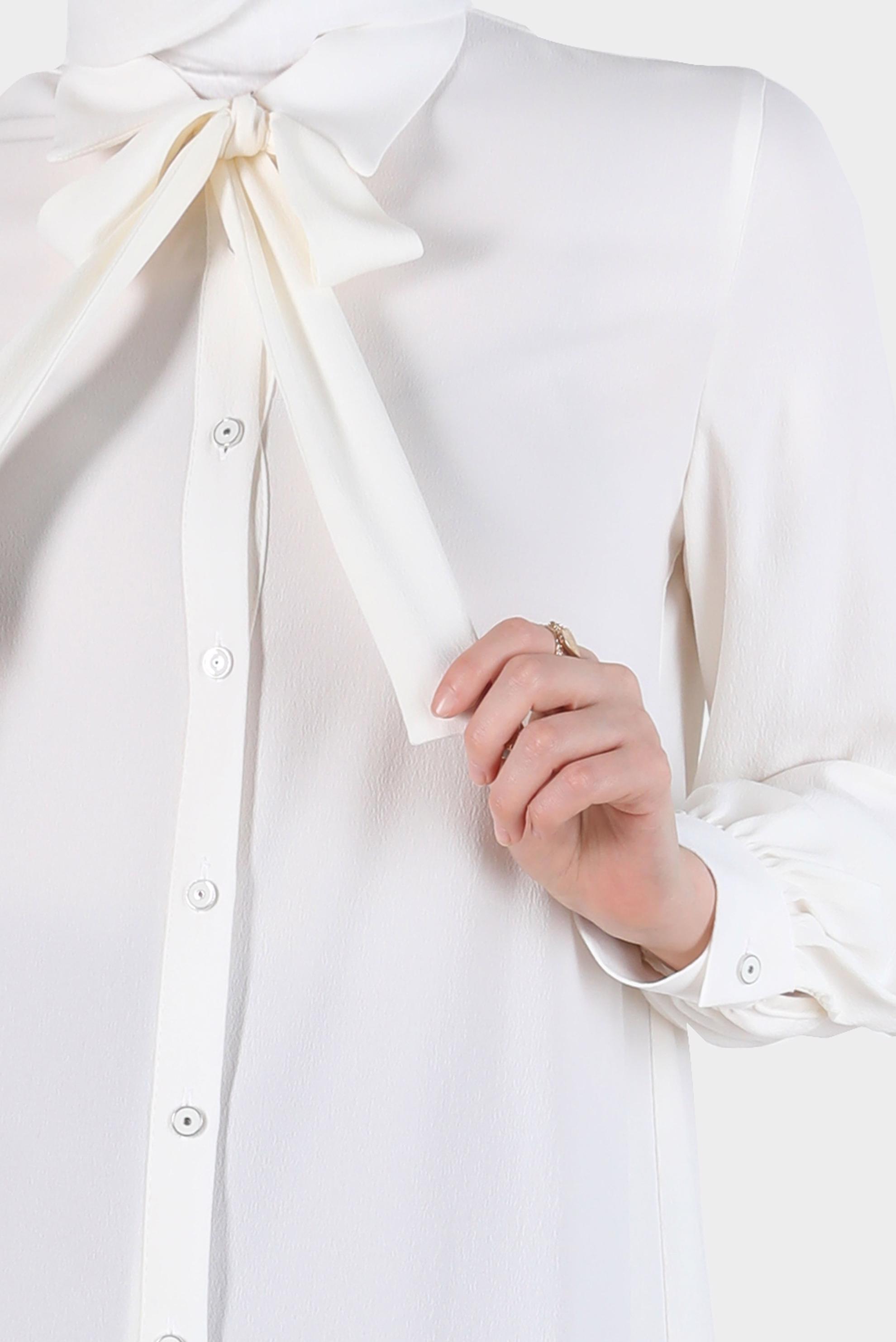 Tesettür giyim BEYAZ BOYUNDAN BAĞLAMALI DÜĞMELİ TUNİK 42737