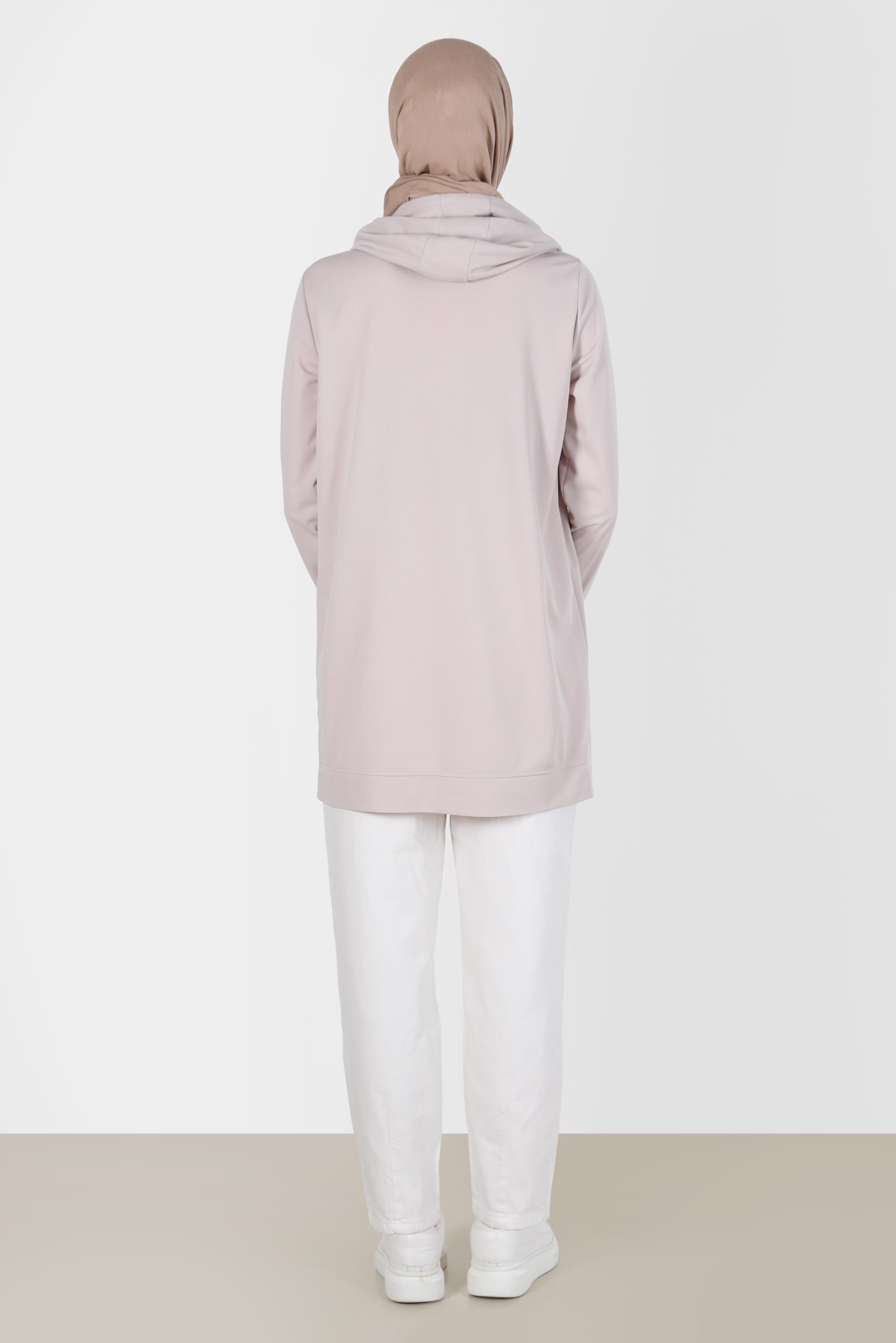 Tesettür giyim BEJ TAŞ BASKILI EŞOFMAN TUNİK 42741	