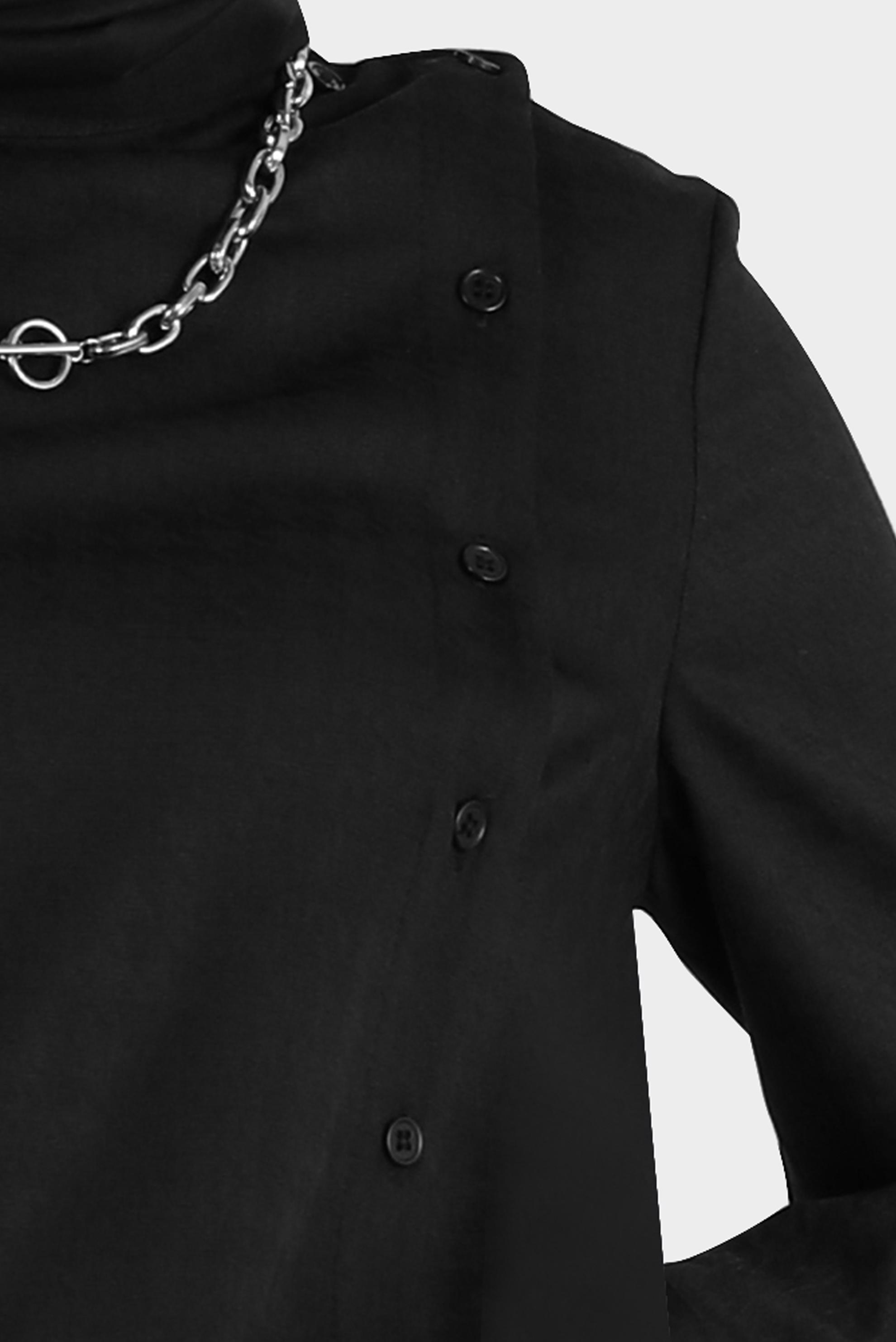 Tesettür giyim SİYAH KAZAYAĞI DESENLİ DÜĞMELİ TUNİK 42746 