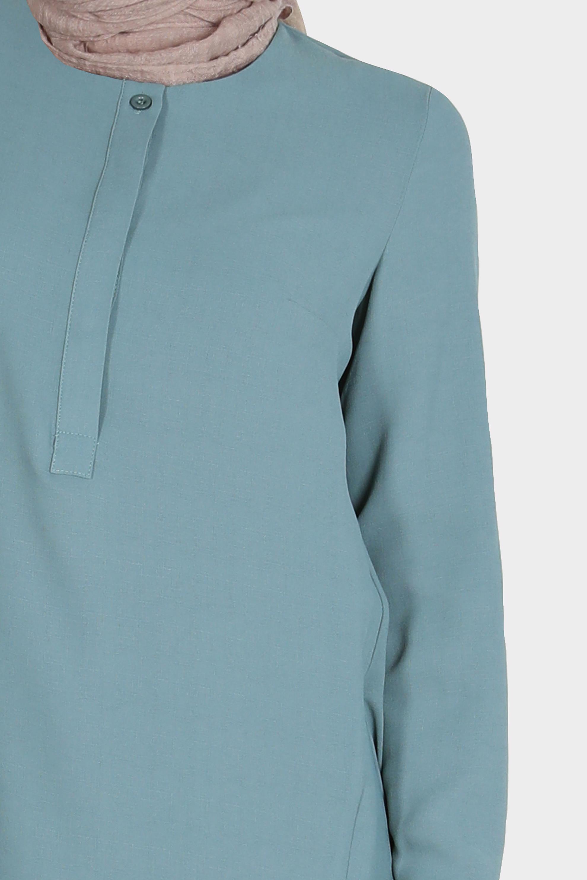 Tesettür giyim MAVİ ASİMETRİK KESİM TUNİK 42772