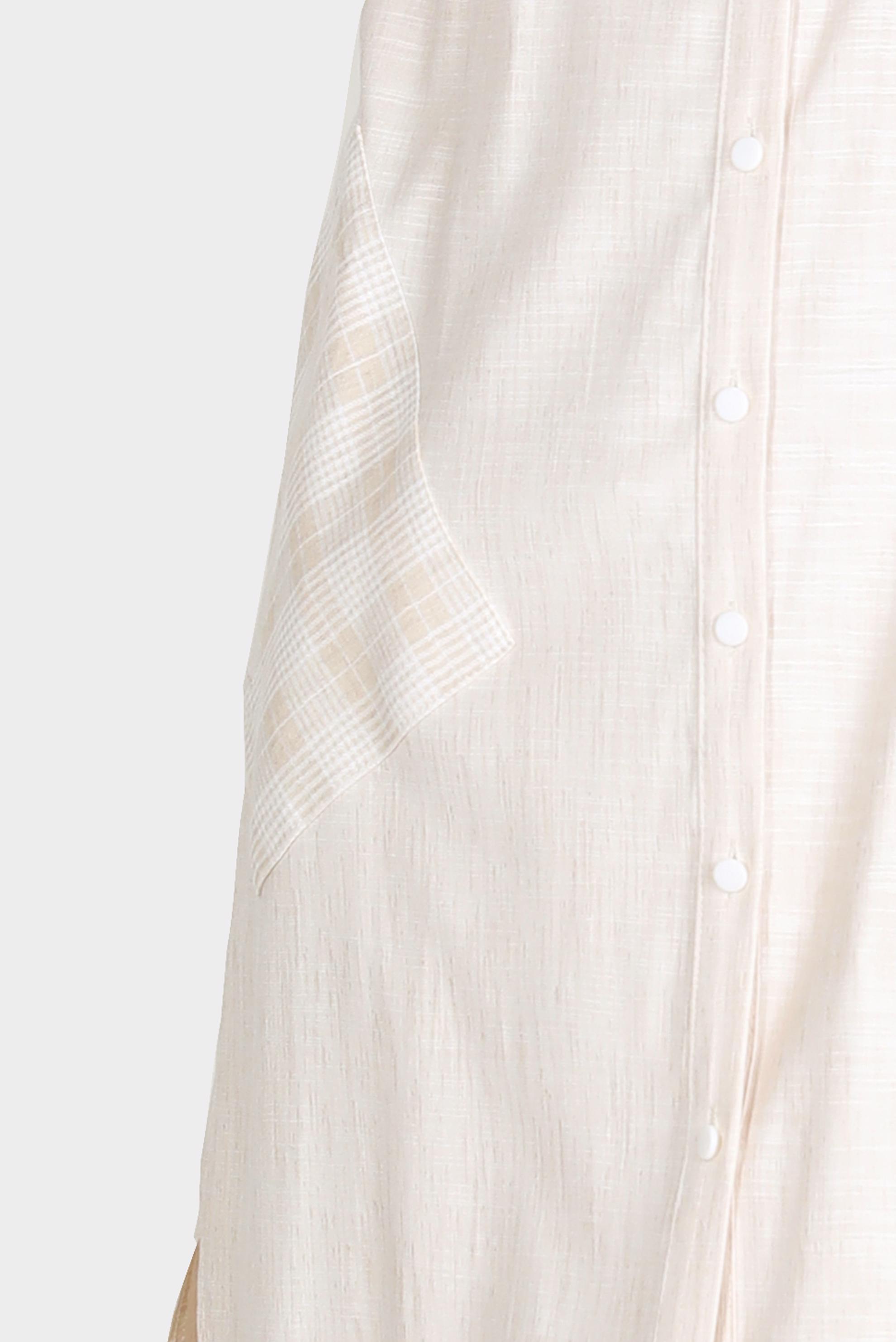 Tesettür giyim BEJ KETEN GÖRÜNÜMLÜ DÜĞMELİ TUNİK 42779