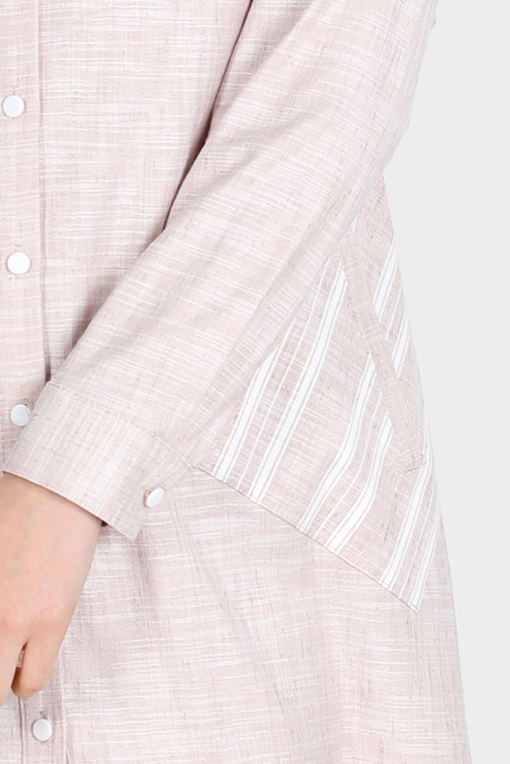 Tesettür giyim KAHVE KETEN GÖRÜNÜMLÜ DÜĞMELİ TUNİK 42779