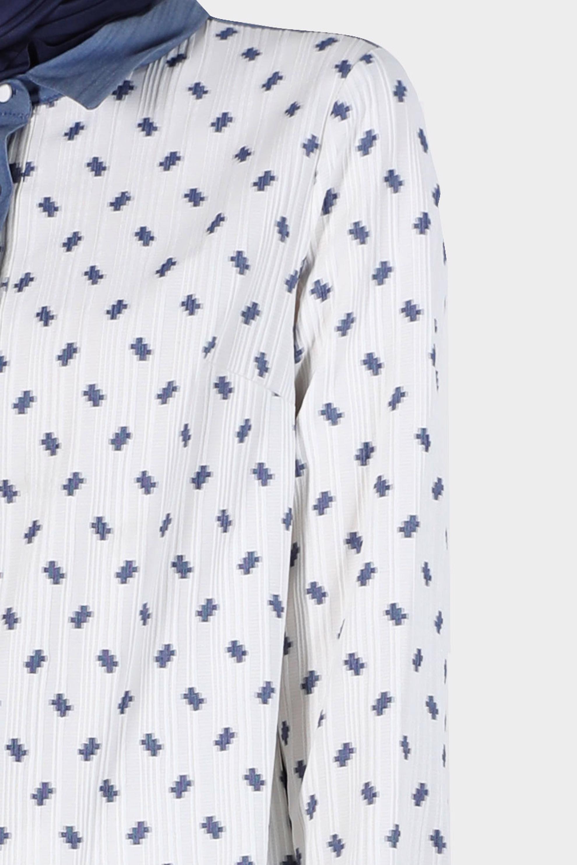 Tesettür giyim LACİVERT DESENLİ DÜĞMELİ TUNİK 42781 