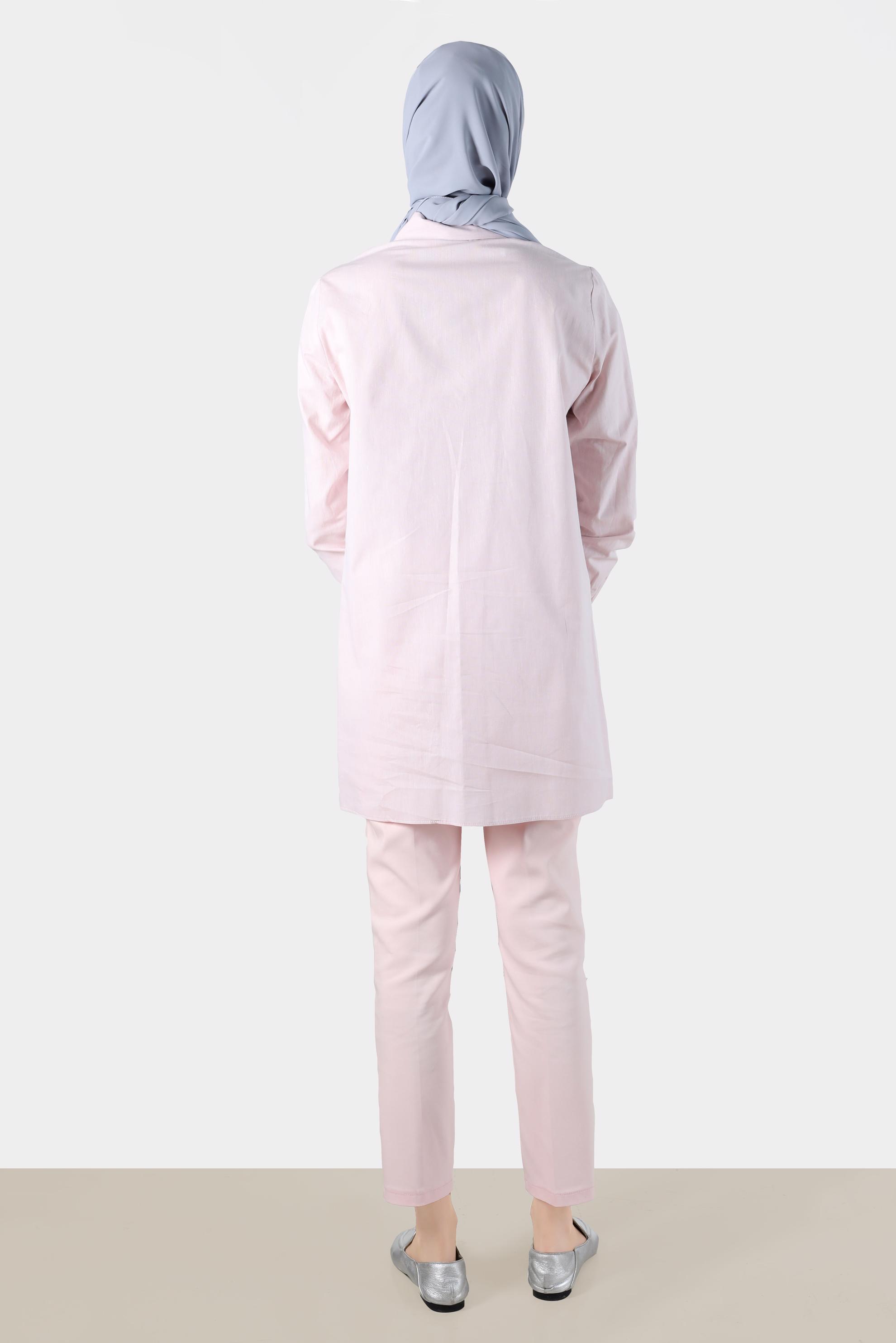 Tesettür giyim PUDRA CEBİ LEOPAR DESENLİ PAMUKLU TUNİK 42783