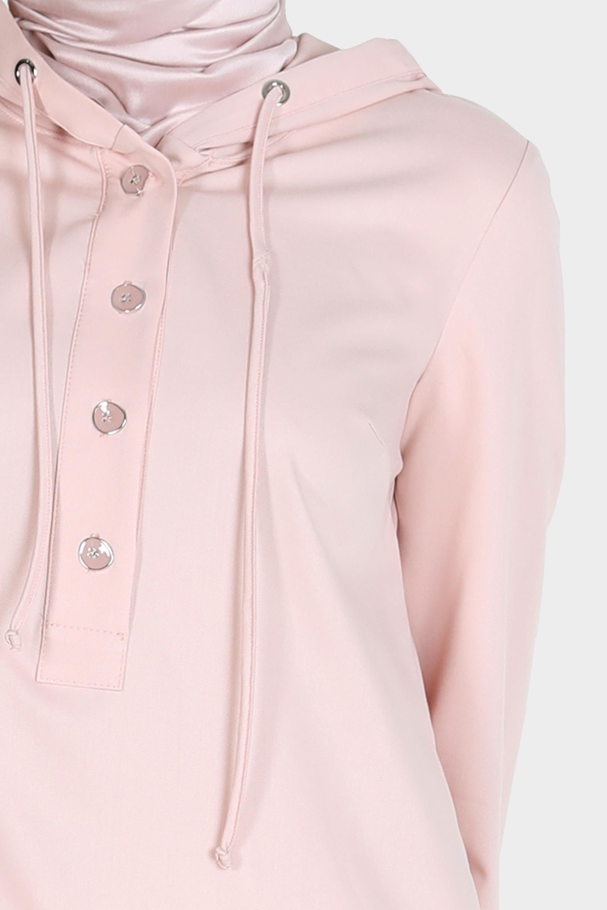 Tesettür giyim PUDRA DÜĞMELİ KAPÜŞONLU TUNİK 42784 