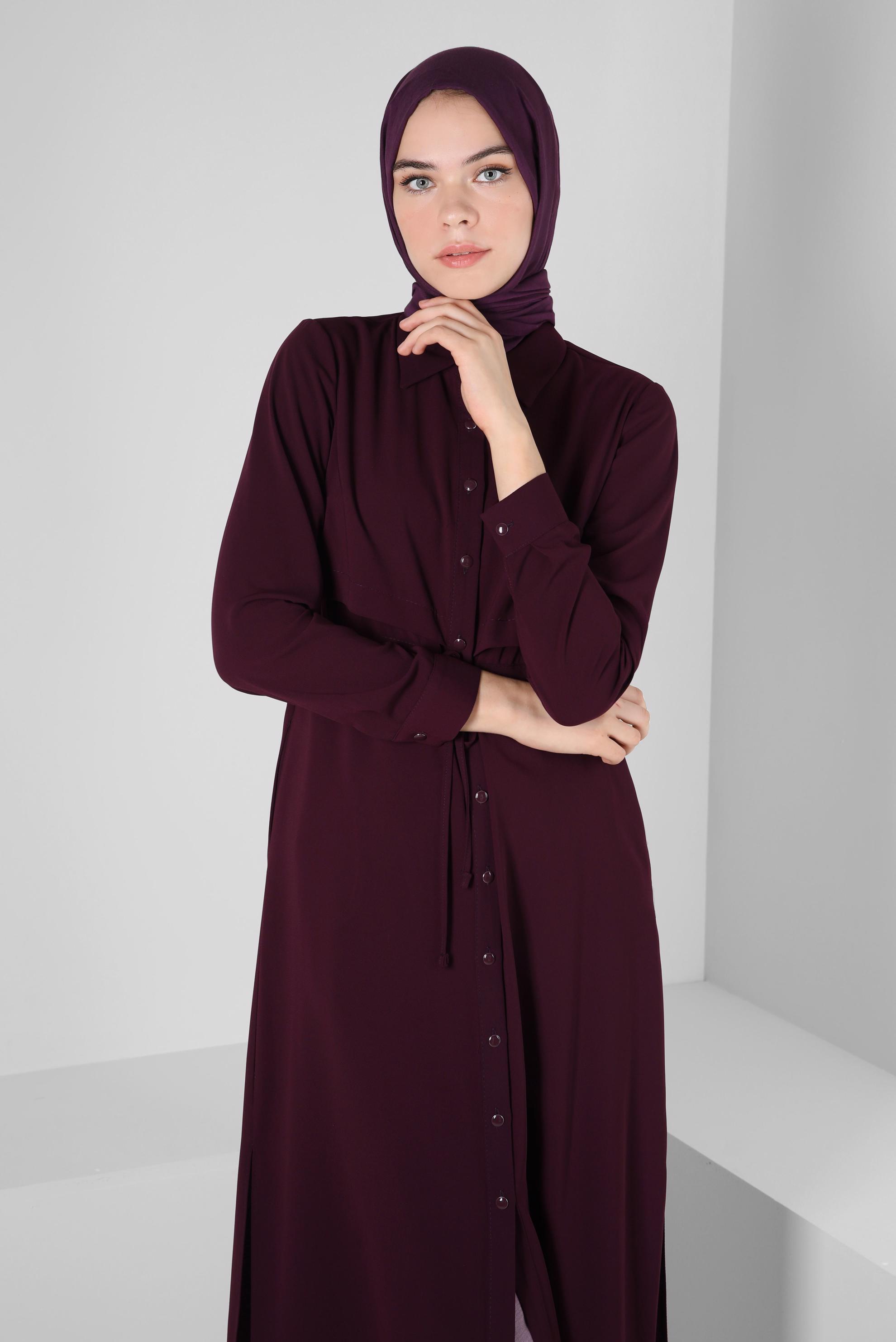 Tesettür giyim MÜRDÜM GÖMLEK YAKA TUNİK 42785