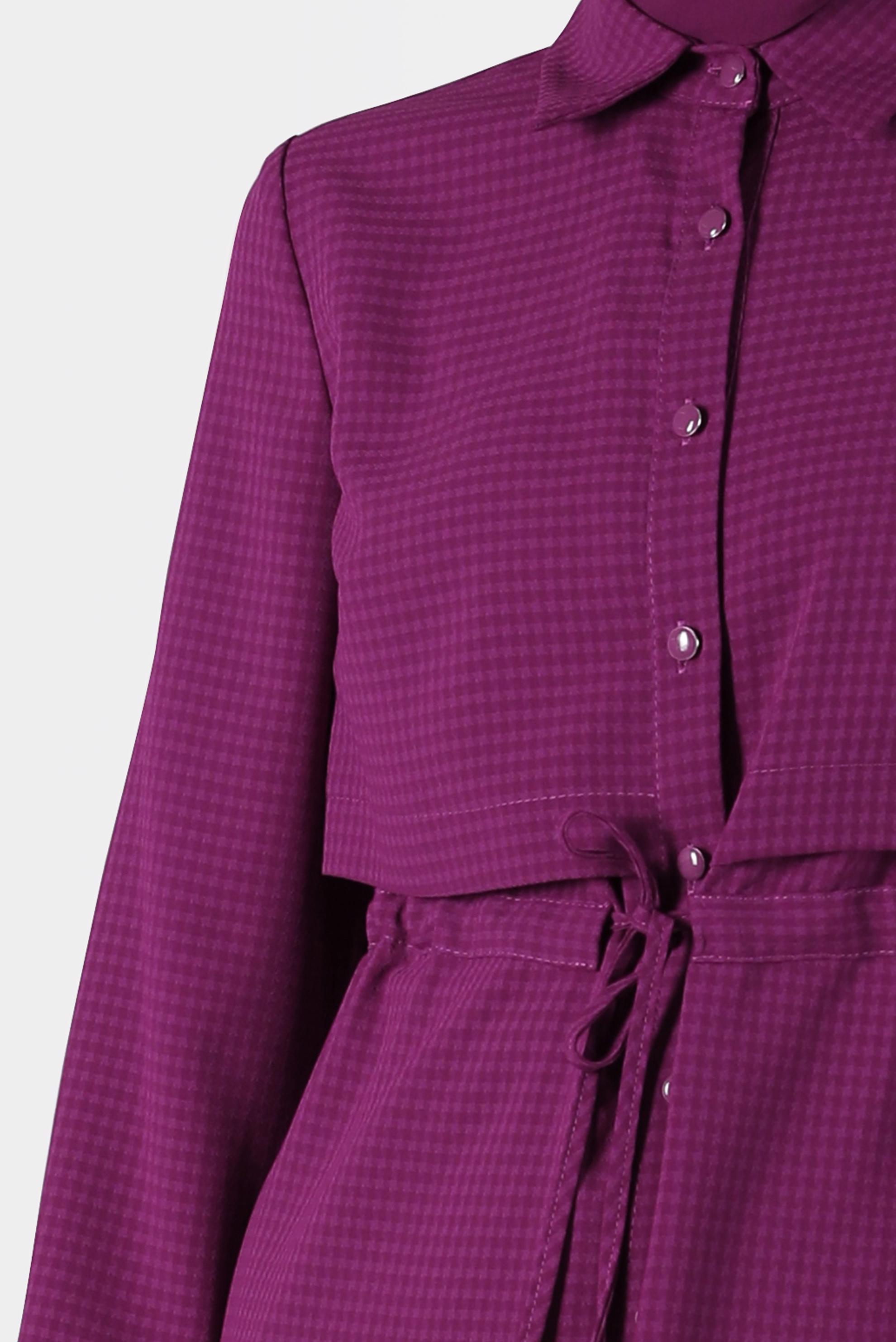 Tesettür giyim MOR BELİ BÜZGÜLÜ TUNİK 42785-1