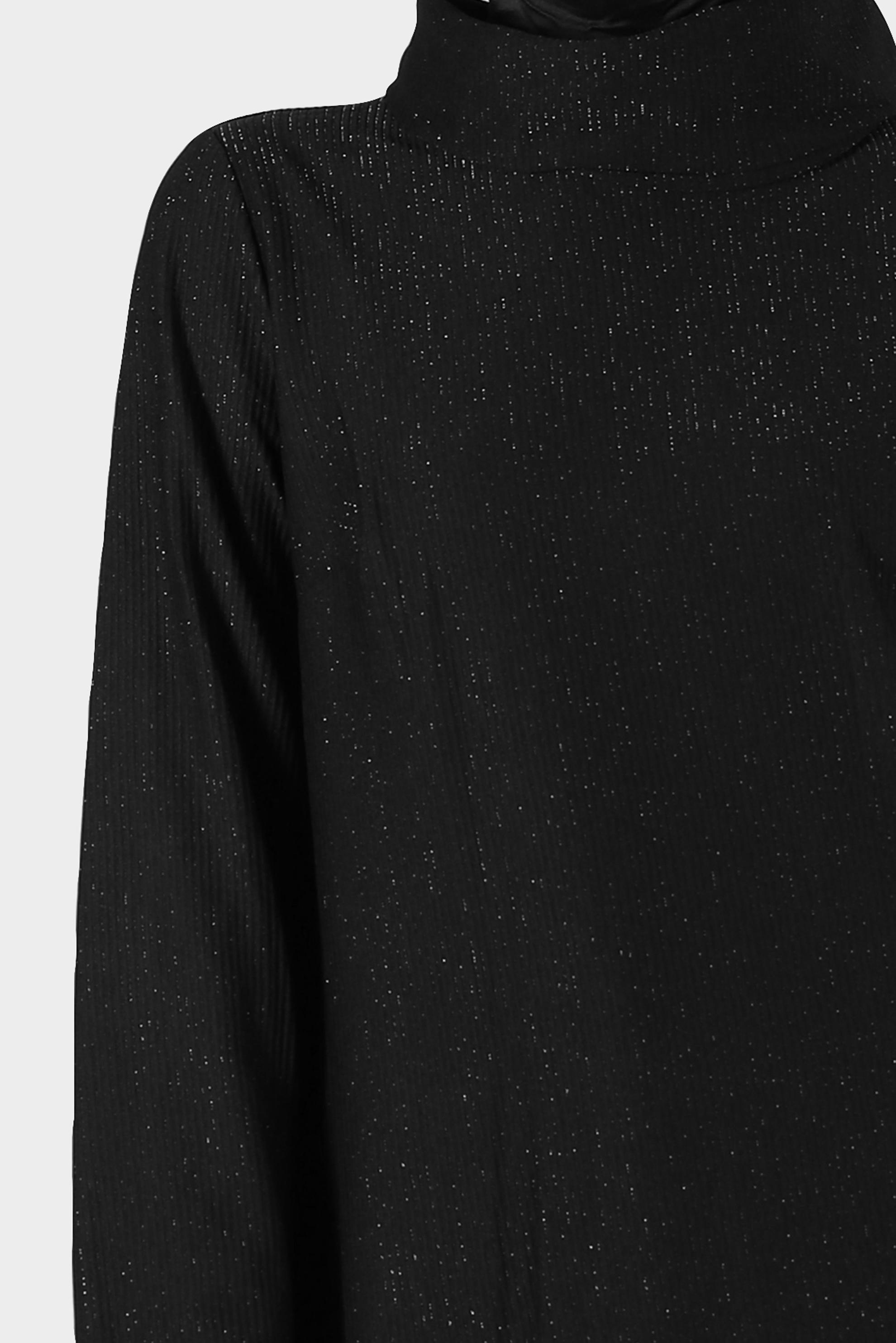 Tesettür giyim SİYAH ŞİFON DETAYLI SİMLİ TUNİK 42811 