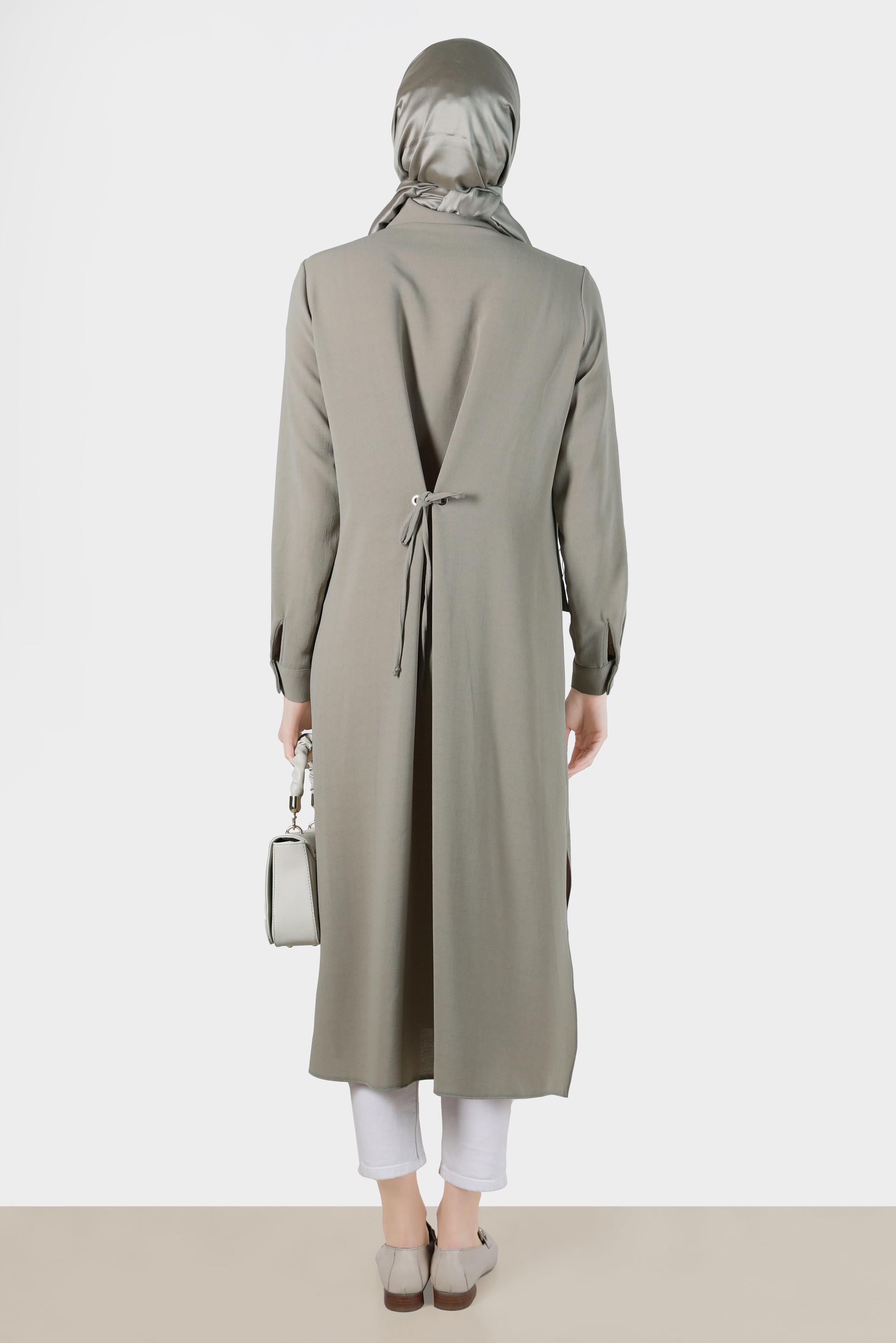 Tesettür giyim KUM BAĞLAMA DETAYLI TUNİK 42816 