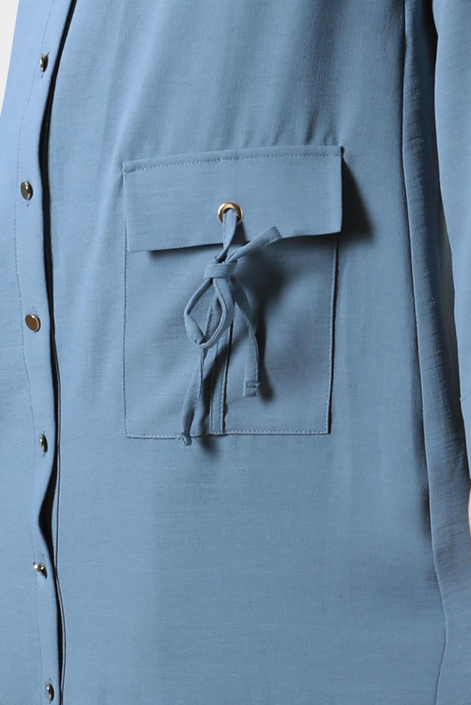 Tesettür giyim MAVİ BAĞLAMA DETAYLI TUNİK 42816 