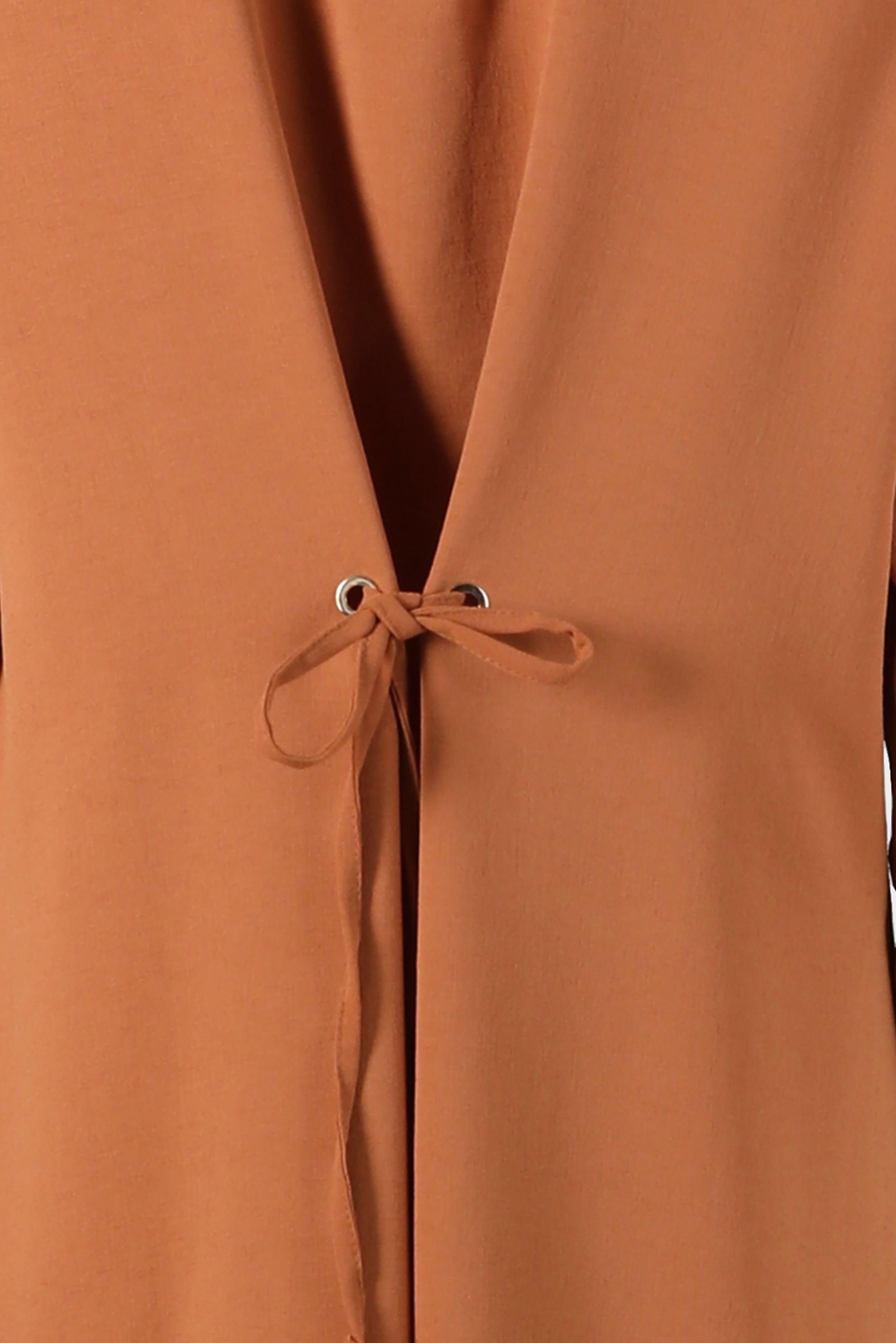 Tesettür giyim KAHVE BAĞLAMA DETAYLI TUNİK 42816 