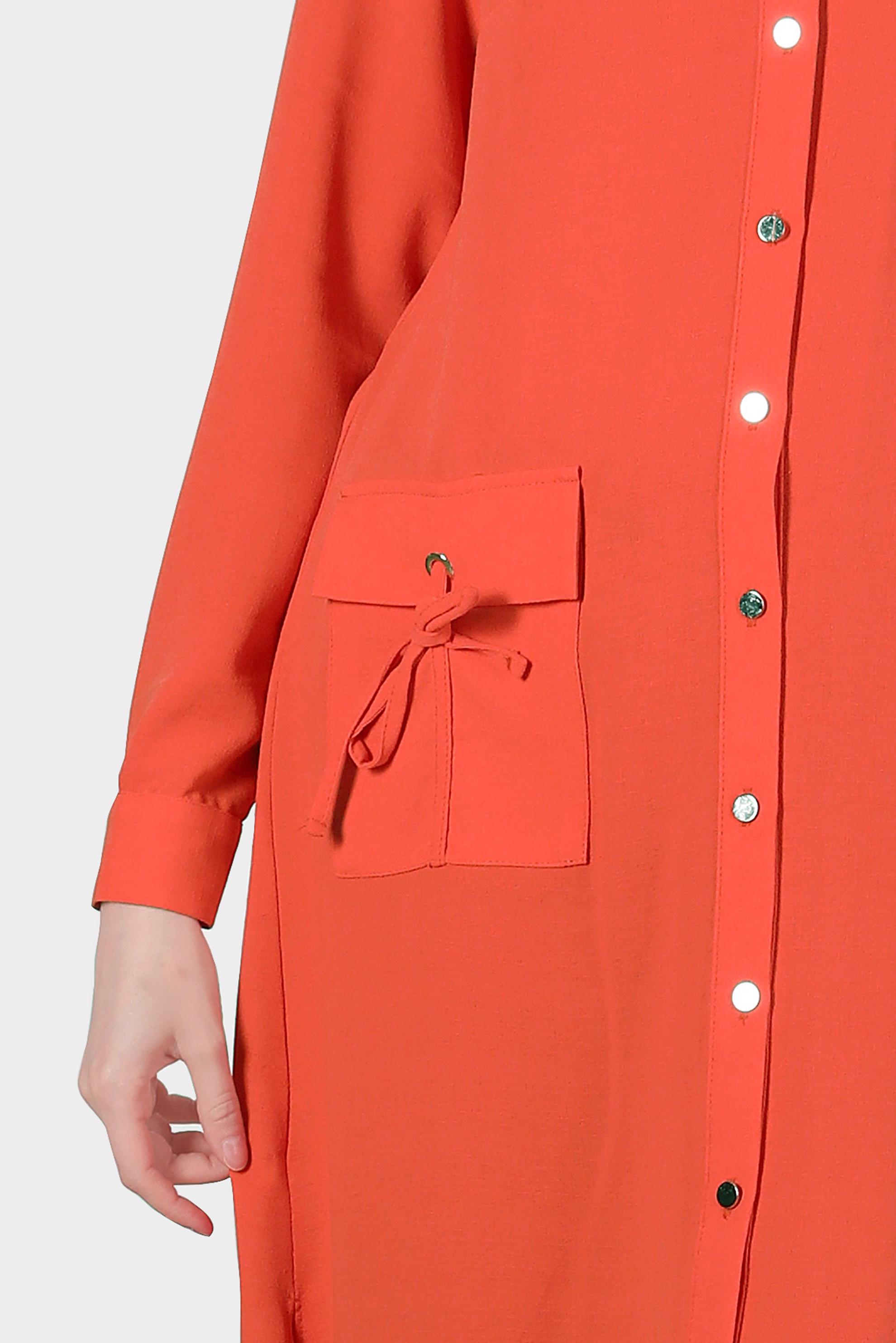 Tesettür giyim KIRMIZI BAĞLAMA DETAYLI TUNİK 42816 