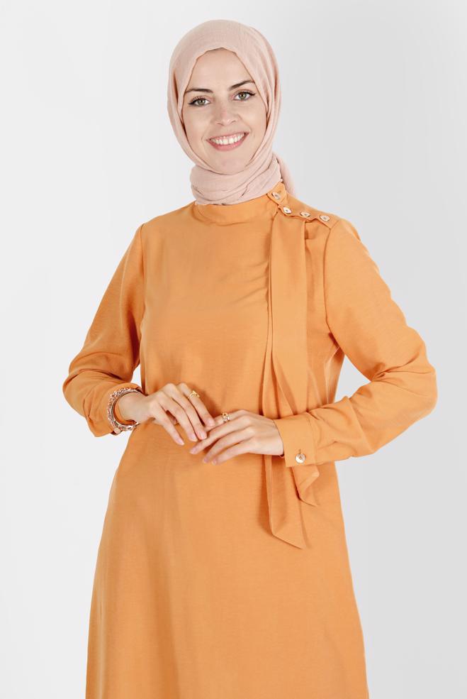 Hijab clothing  FOULARD DETAIL BUTTONED TUNIC 42817  - ALVİNA