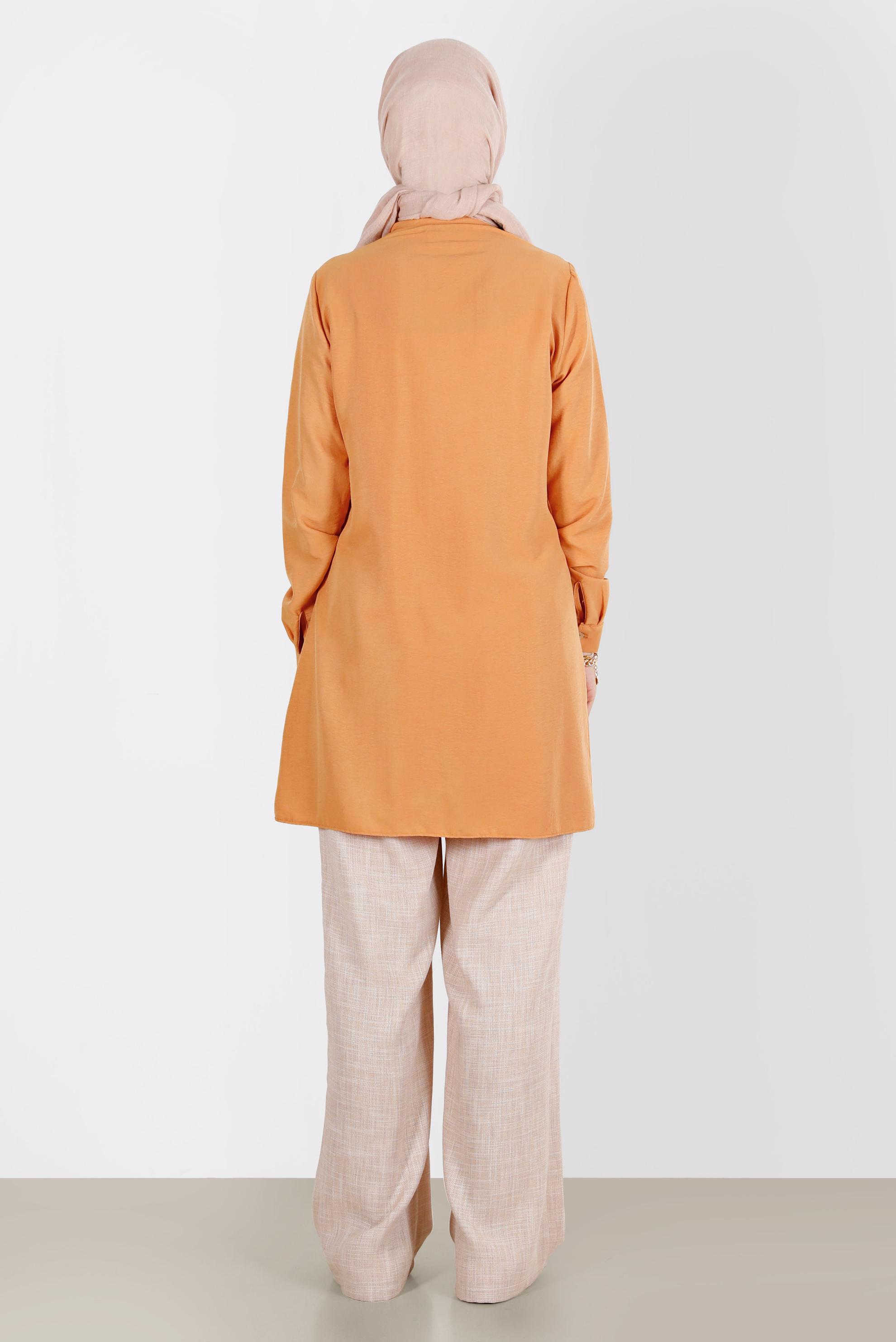 Hijab clothing YELLOW FOULARD DETAIL BUTTONED TUNIC 42817 