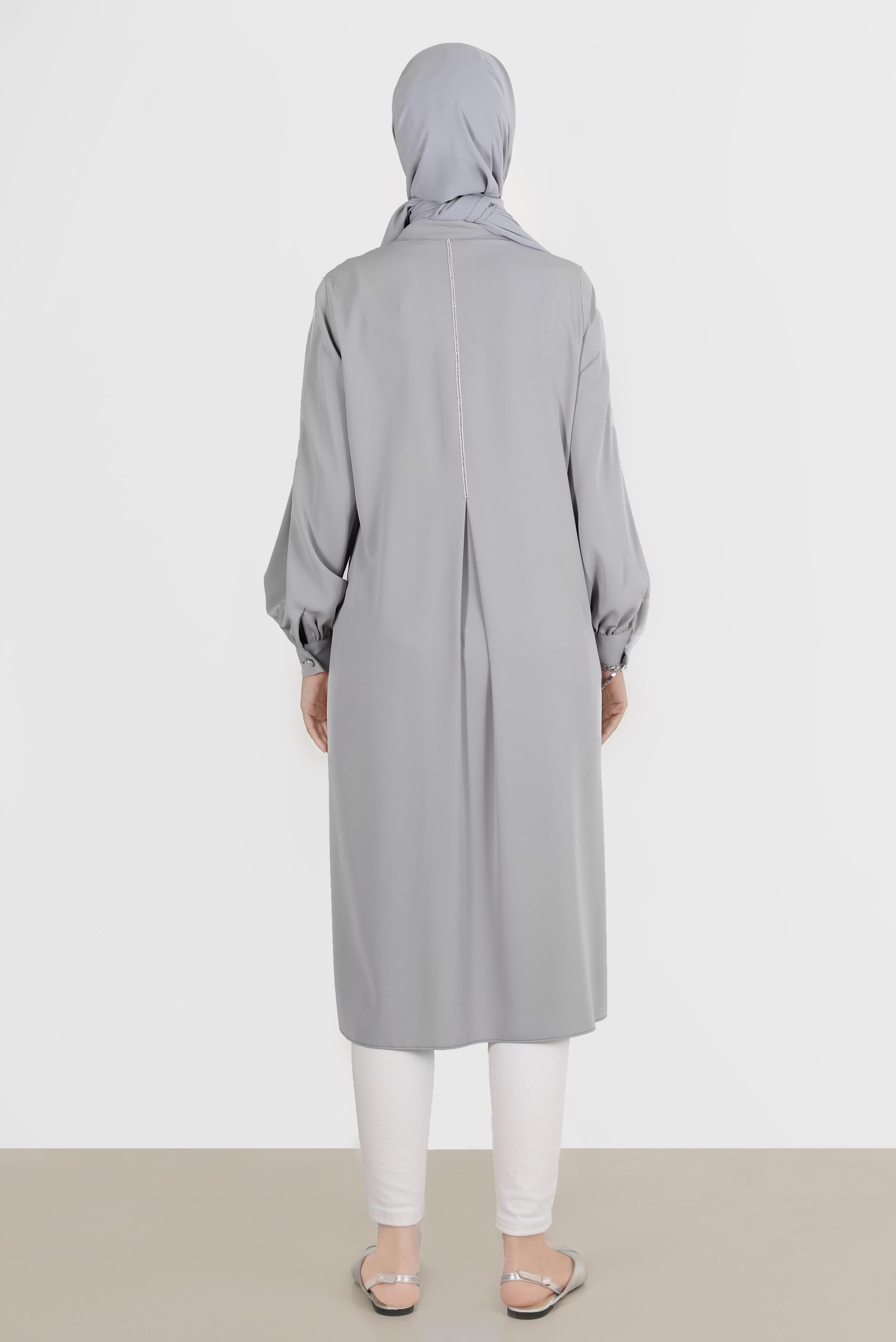 Vêtements hijab GRIS TUNIQUE DÉTAIL BOUTONS 42874
