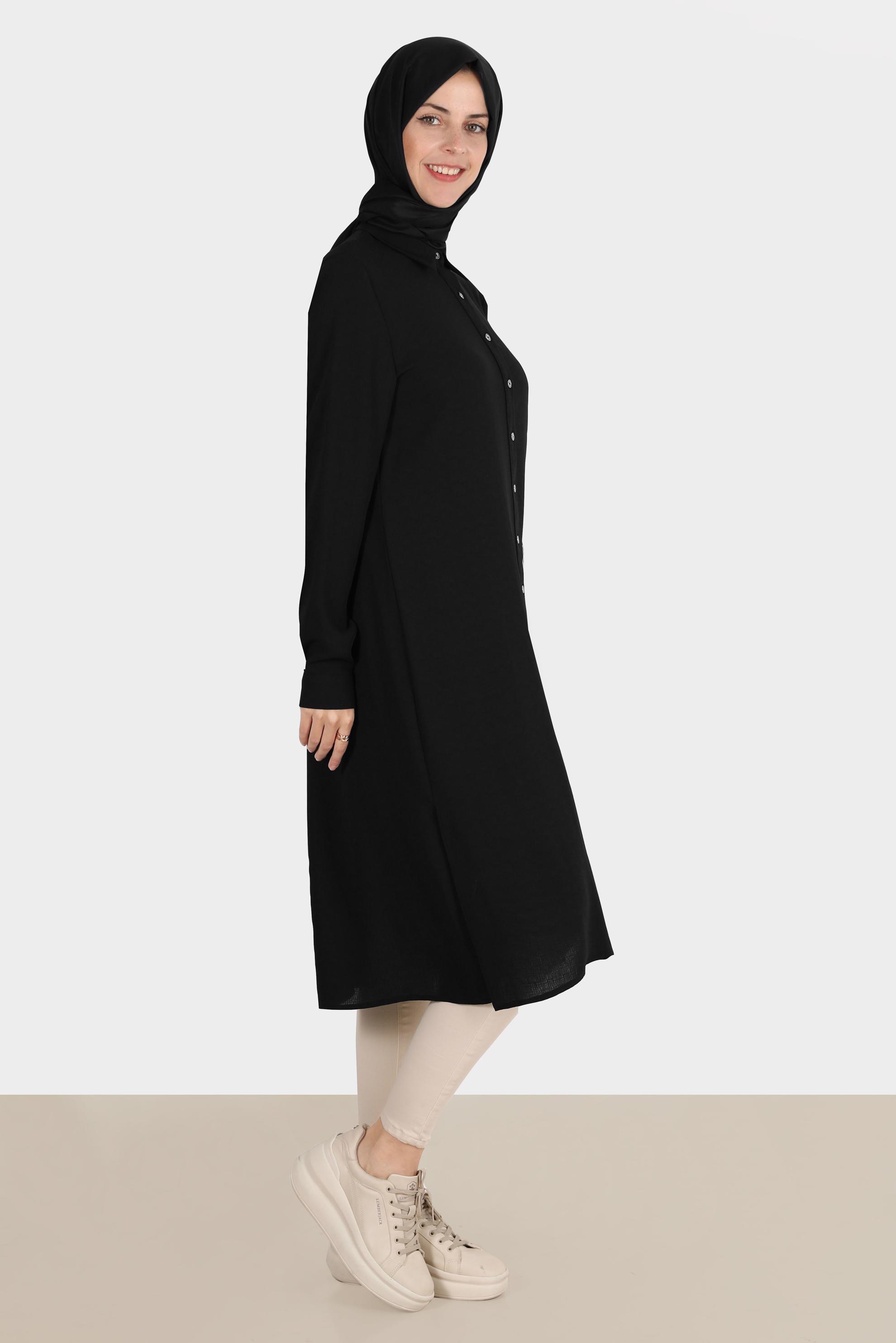 Tesettür giyim SİYAH PULLU NAKIŞLI TUNİK 42879