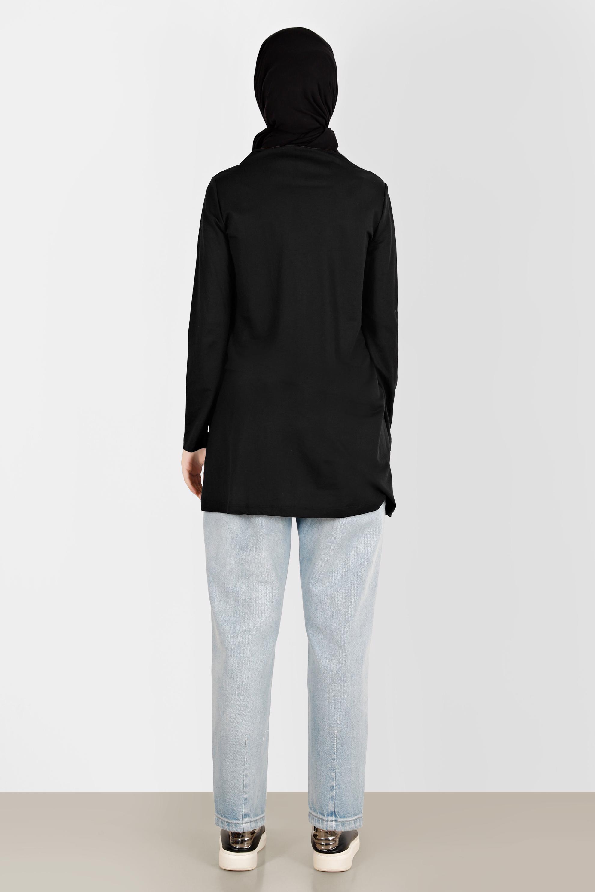 Tesettür giyim SİYAH BASIC VİSKON TUNİK 42895 