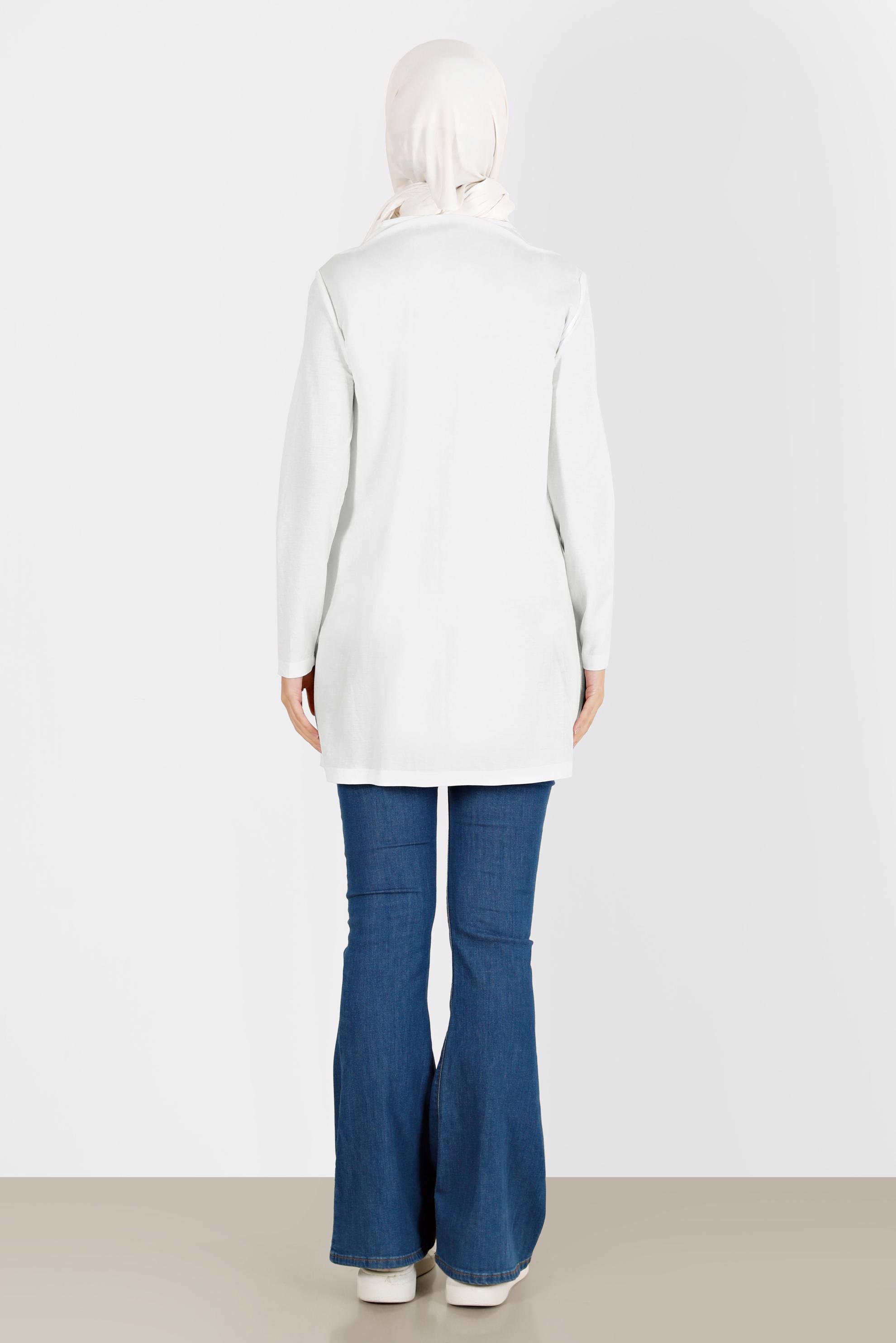 Tesettür giyim BEYAZ BASIC VİSKON TUNİK 42895 