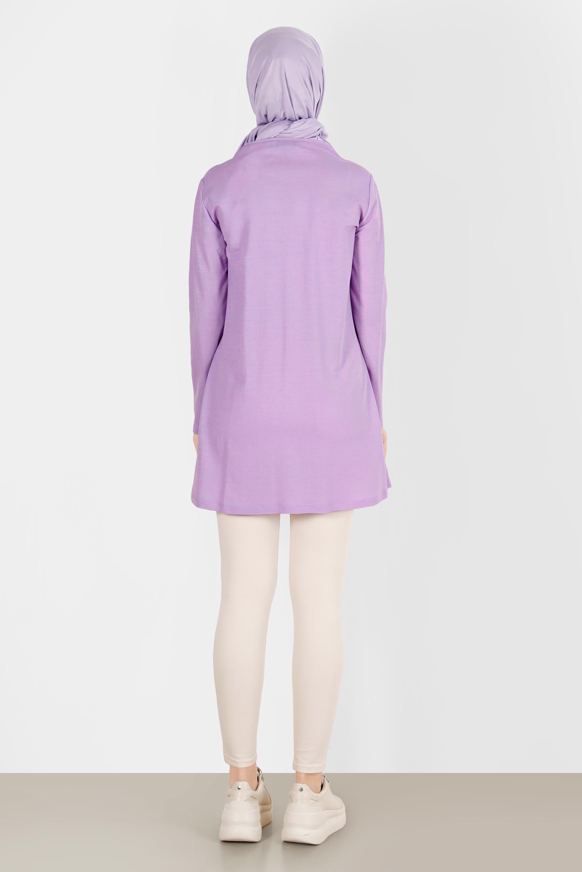 Tesettür giyim MOR BASIC VİSKON TUNİK 42895 