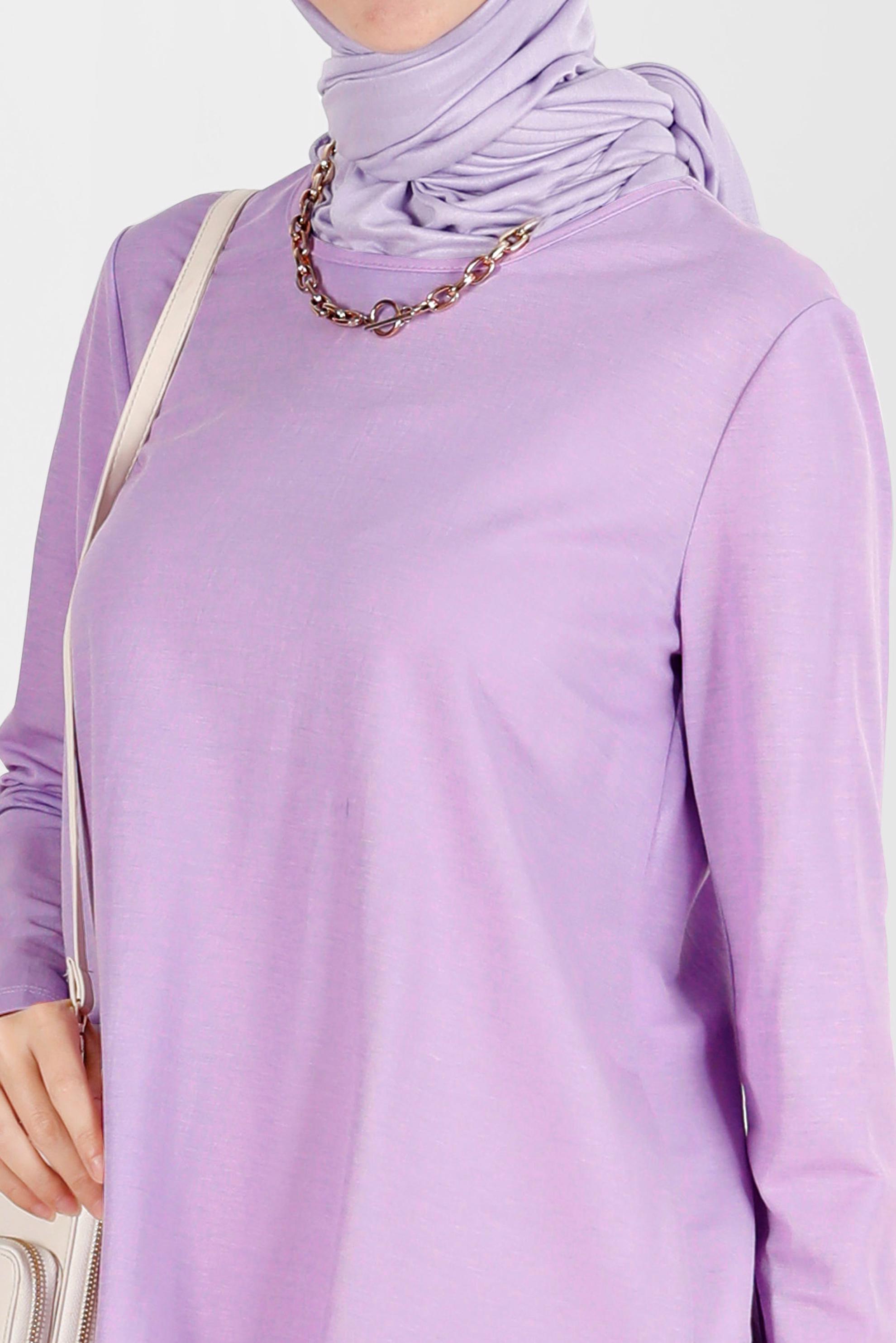 Tesettür giyim MOR BASIC VİSKON TUNİK 42895 