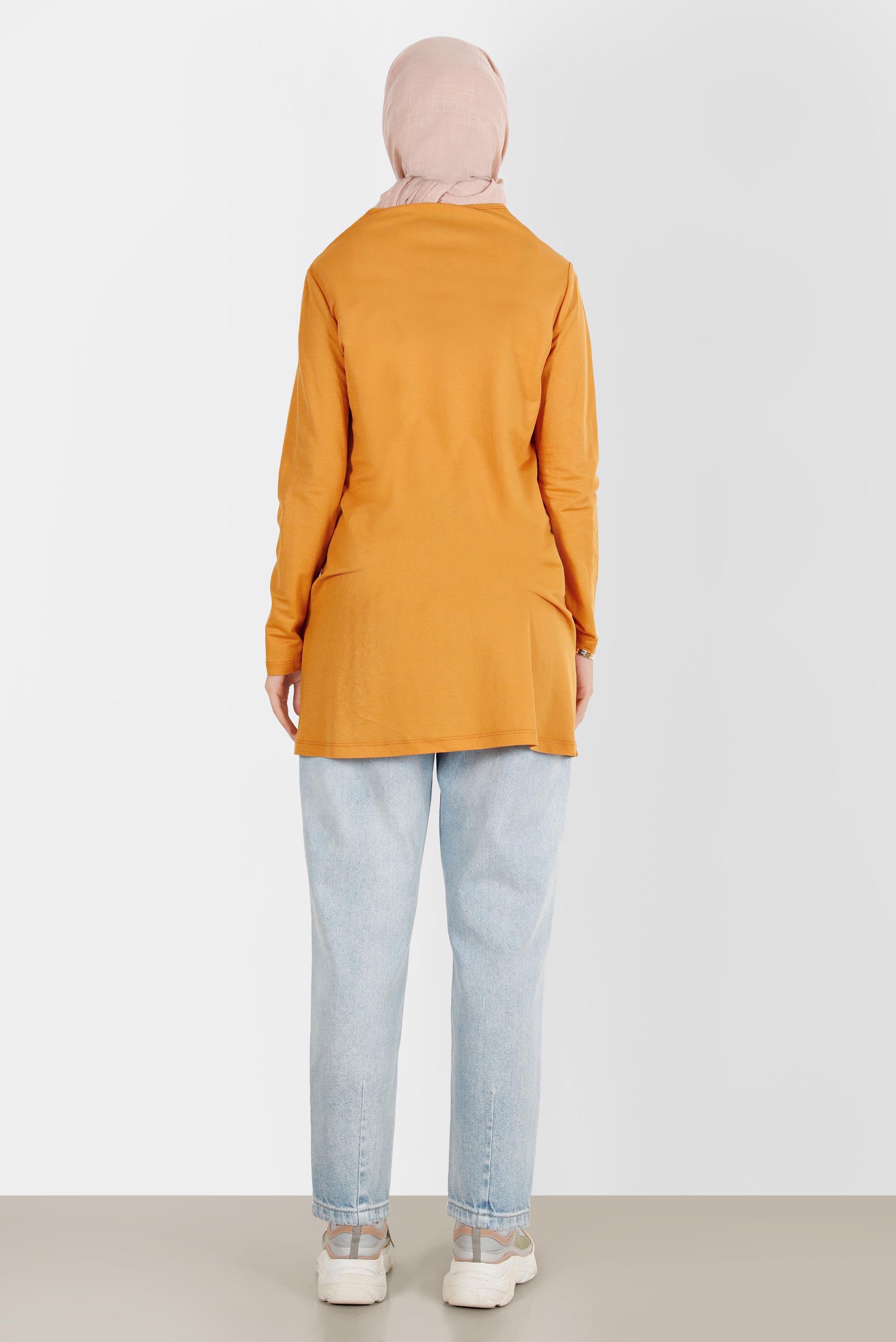 Tesettür giyim SARI BASIC VİSKON TUNİK 42895 