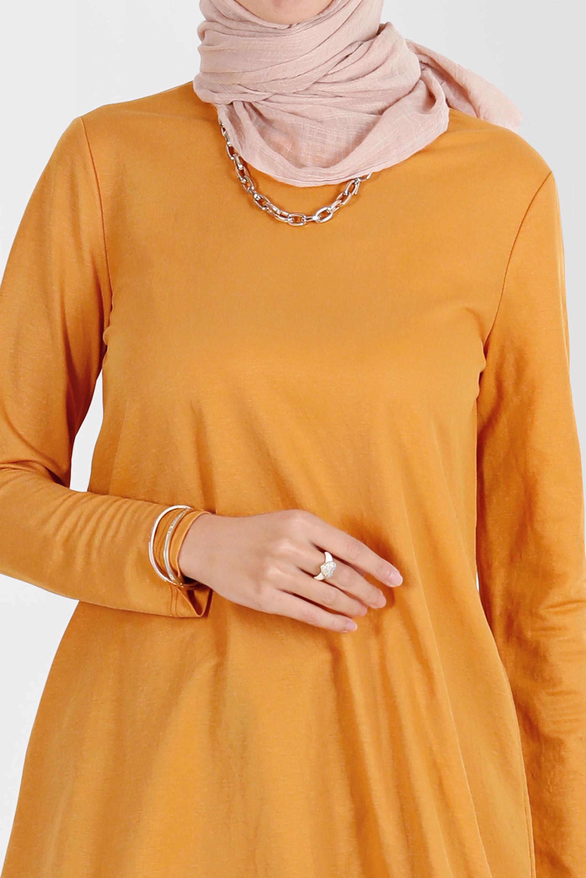 Tesettür giyim SARI BASIC VİSKON TUNİK 42895 