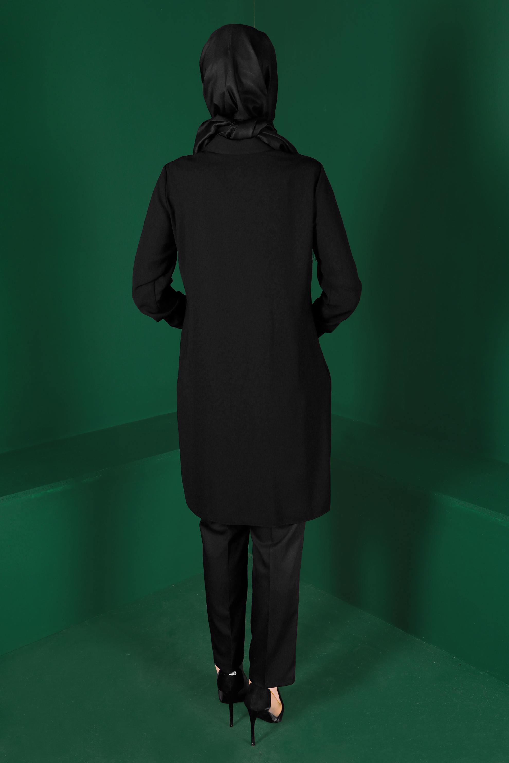 Tesettür giyim SİYAH CEP DETAYLI TUNİK 42901 