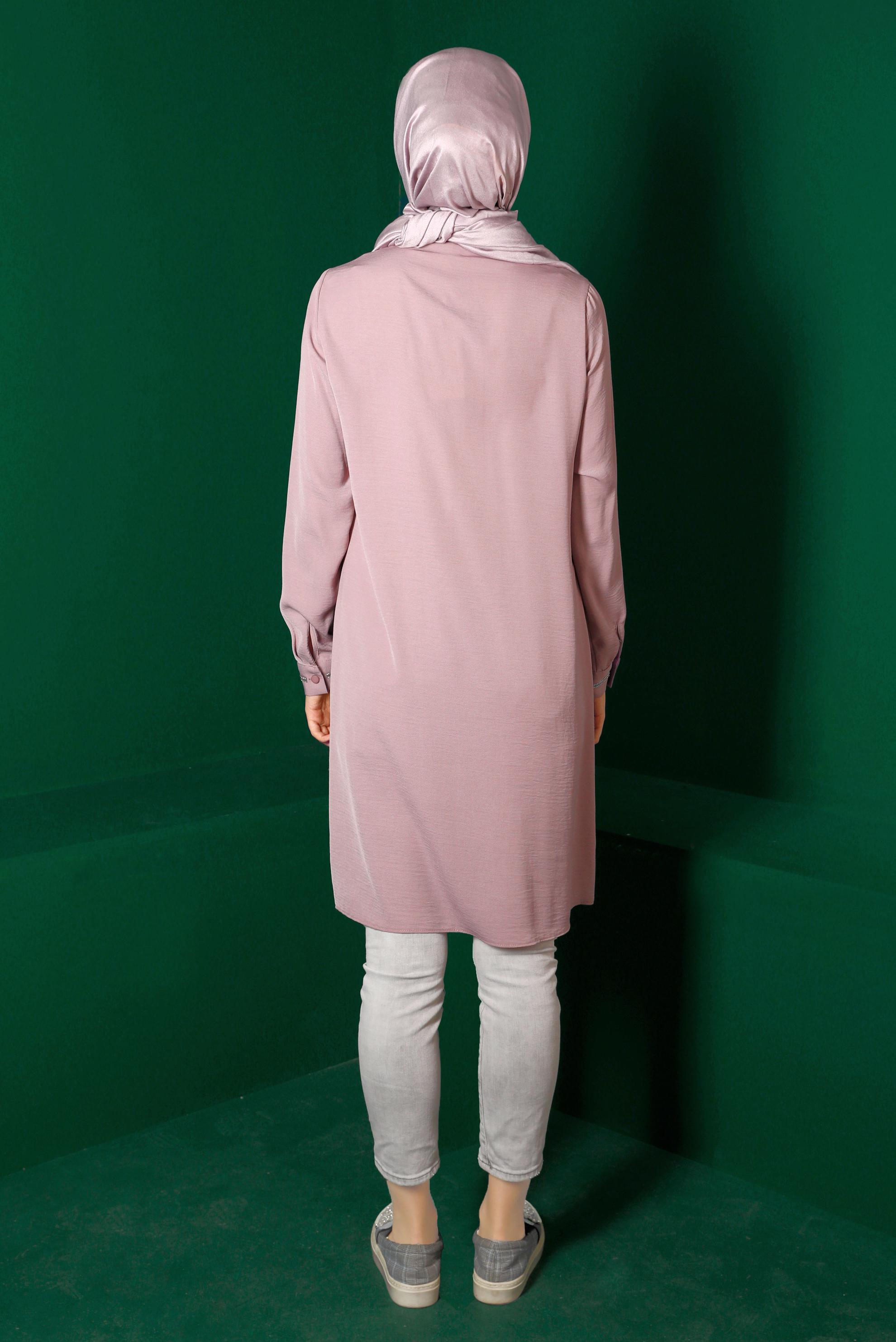 Tesettür giyim MÜRDÜM CEP DETAYLI TUNİK 42901 