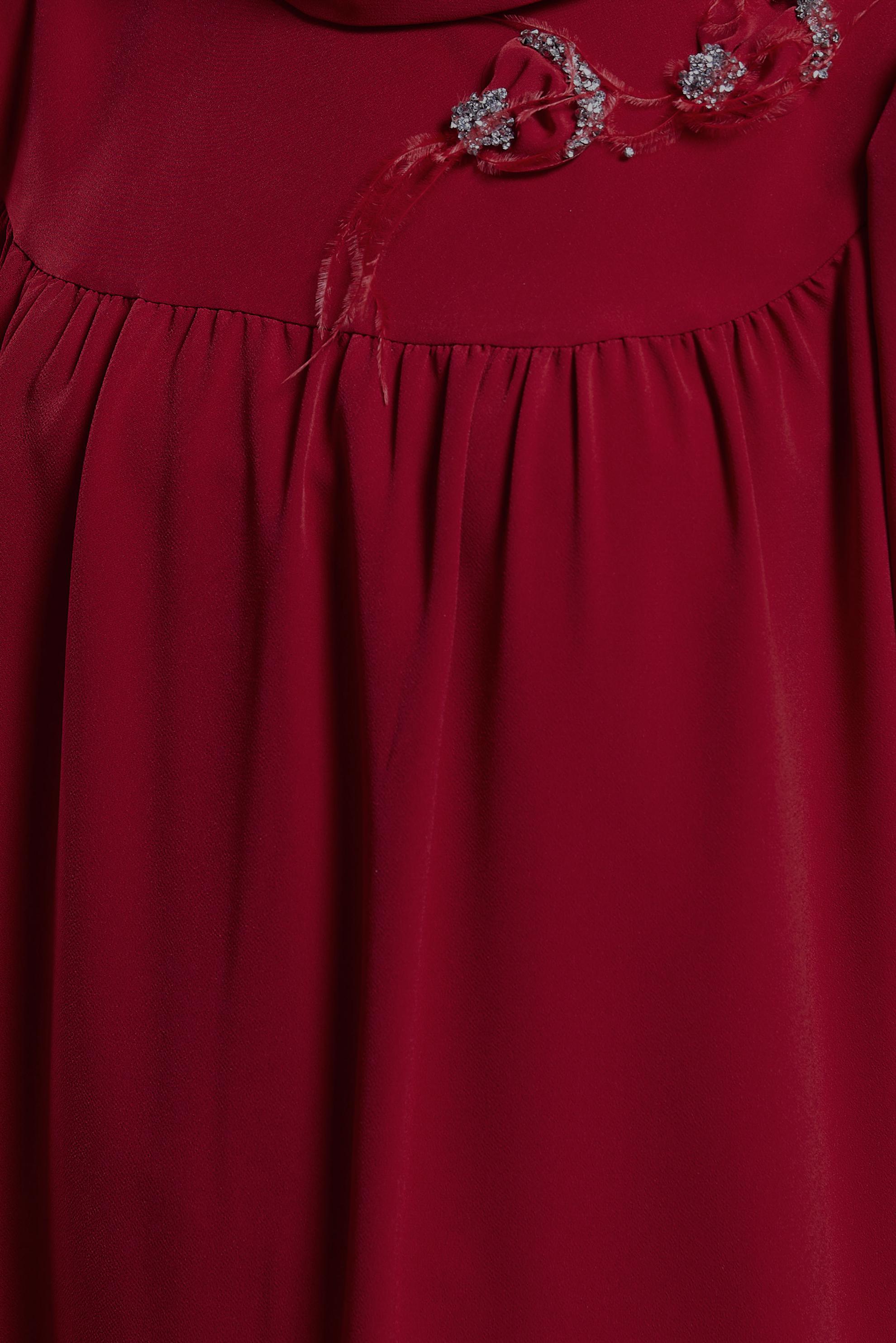 Tesettür giyim BORDO TAŞ DETAYLI TESETTÜR TUNİK 42902